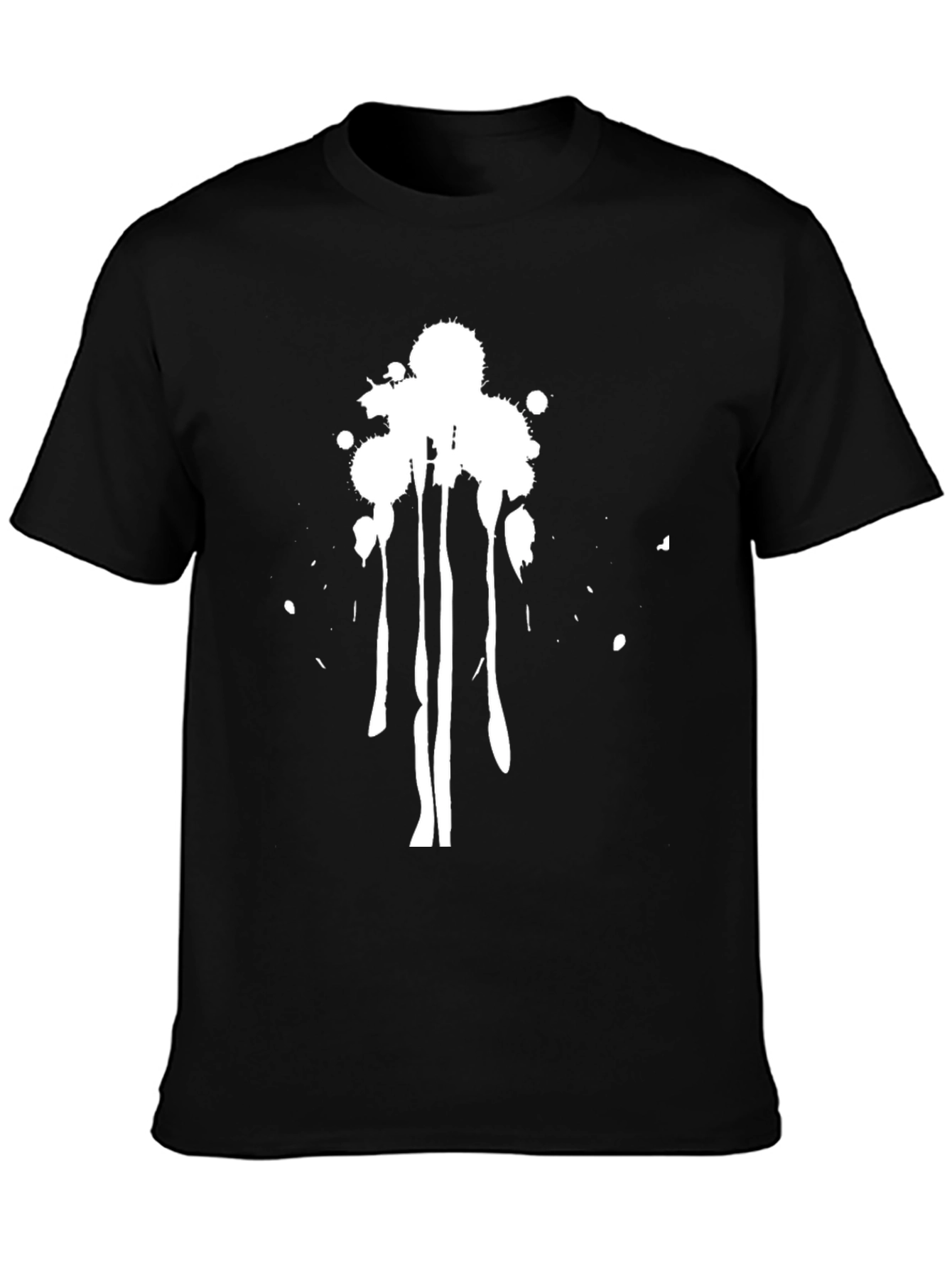 Black Abstract Splatter Graphic Tee - Men's Black T-Shirt view 3