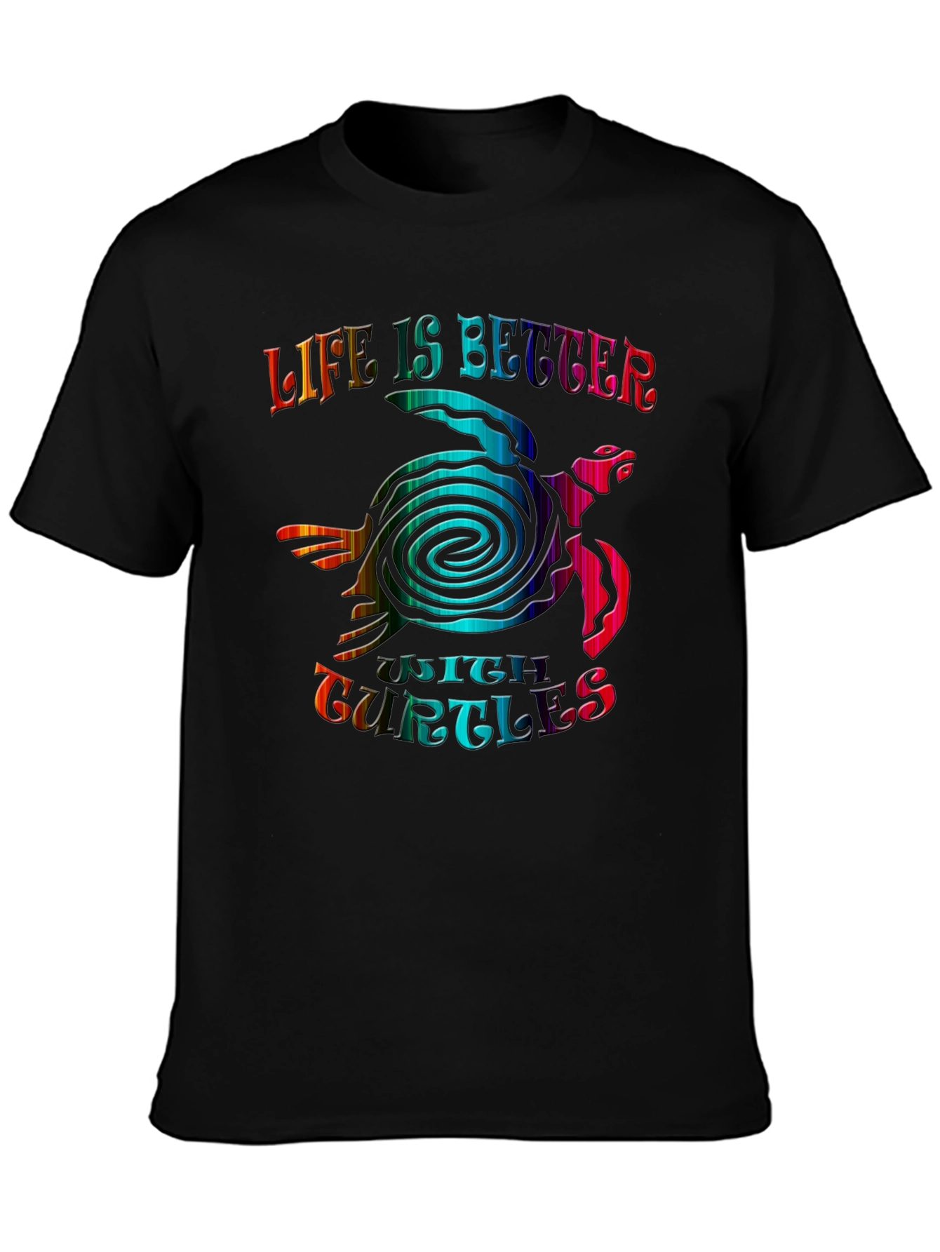Black Life is Better With Turtles Graphic Tee view 3