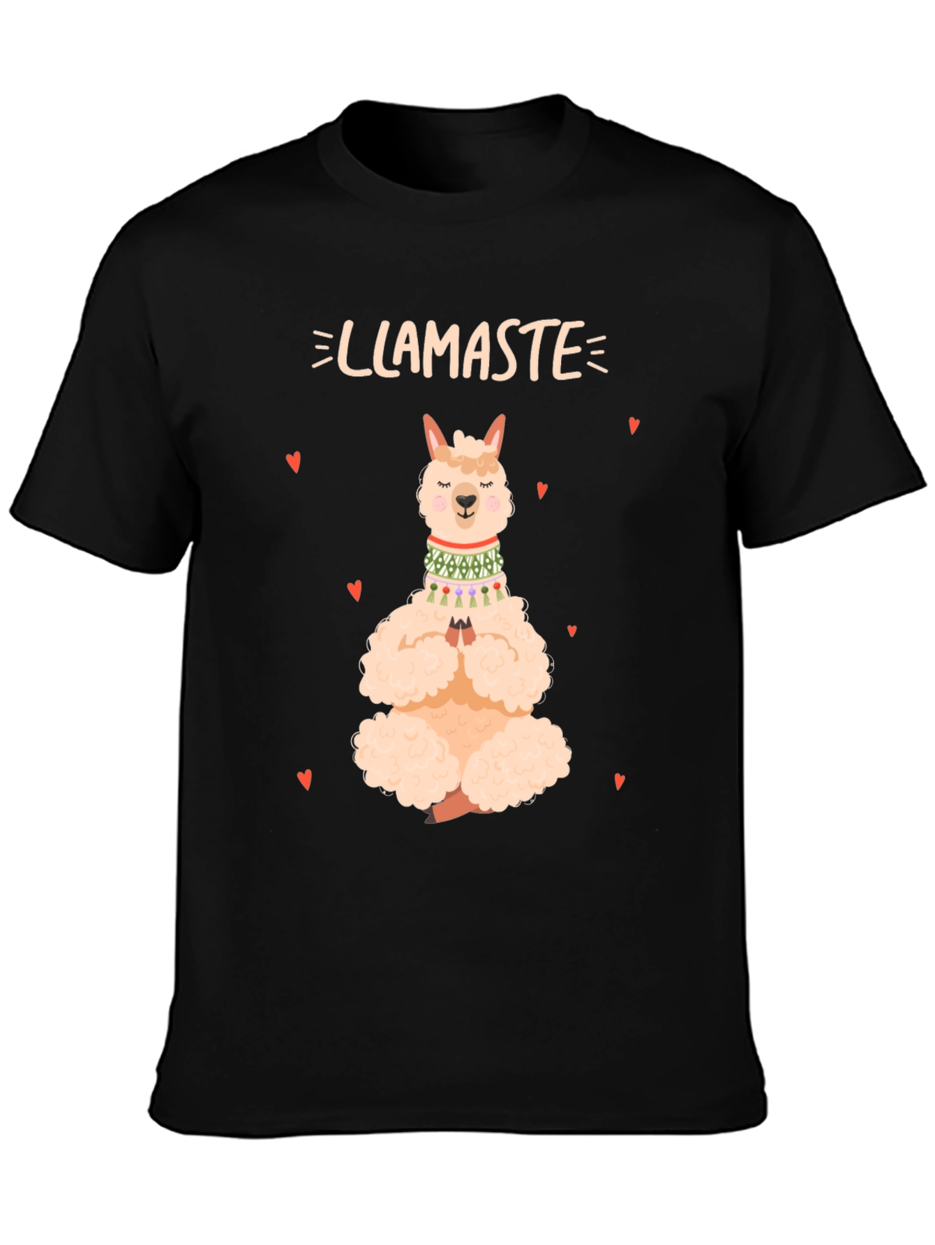 Black Llamaste Yoga T-Shirt - Funny Llama Namaste Tee view 3