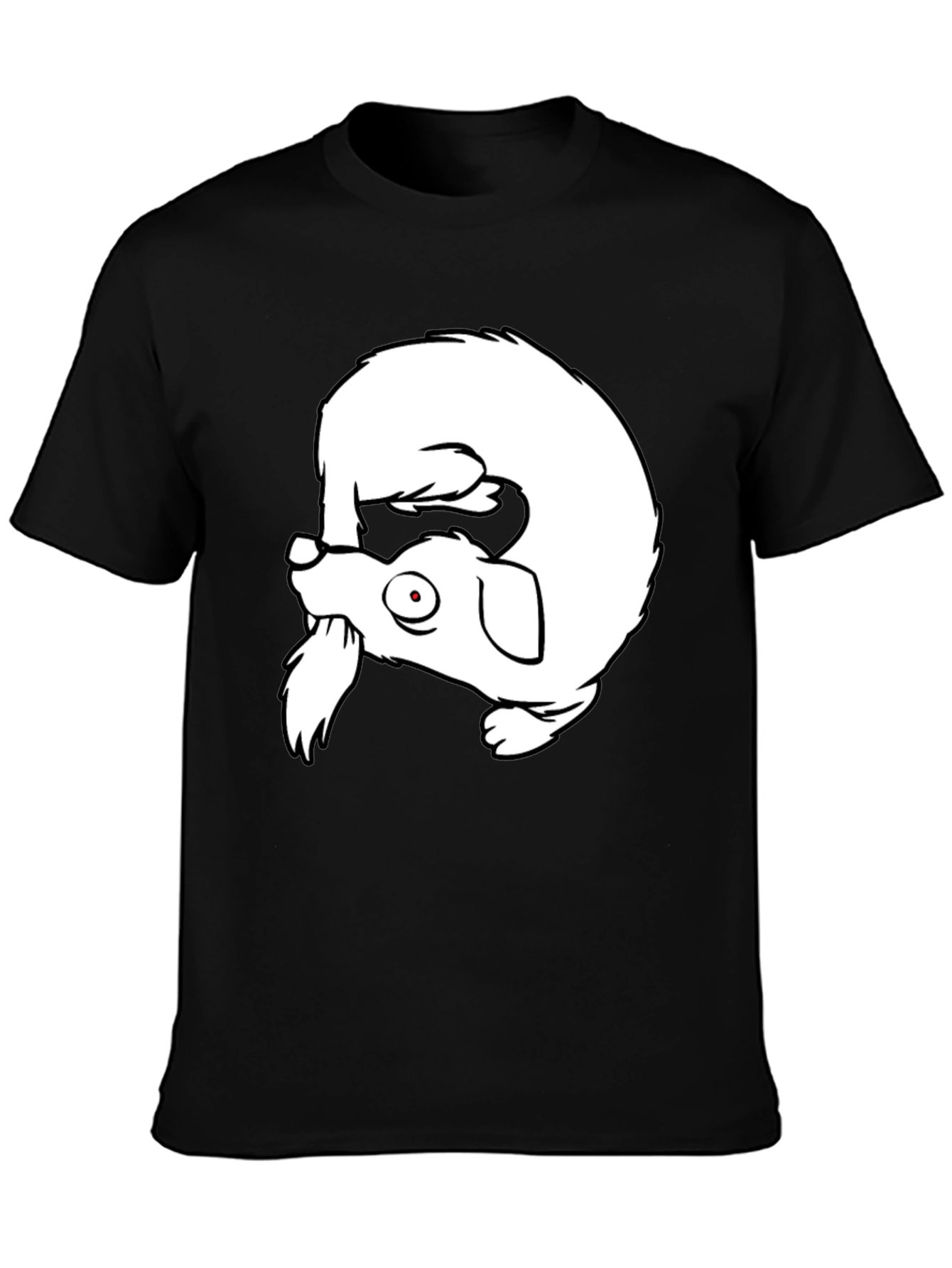 Black Upside Down Dog Graphic Tee - Funny Novelty Shirt view 3