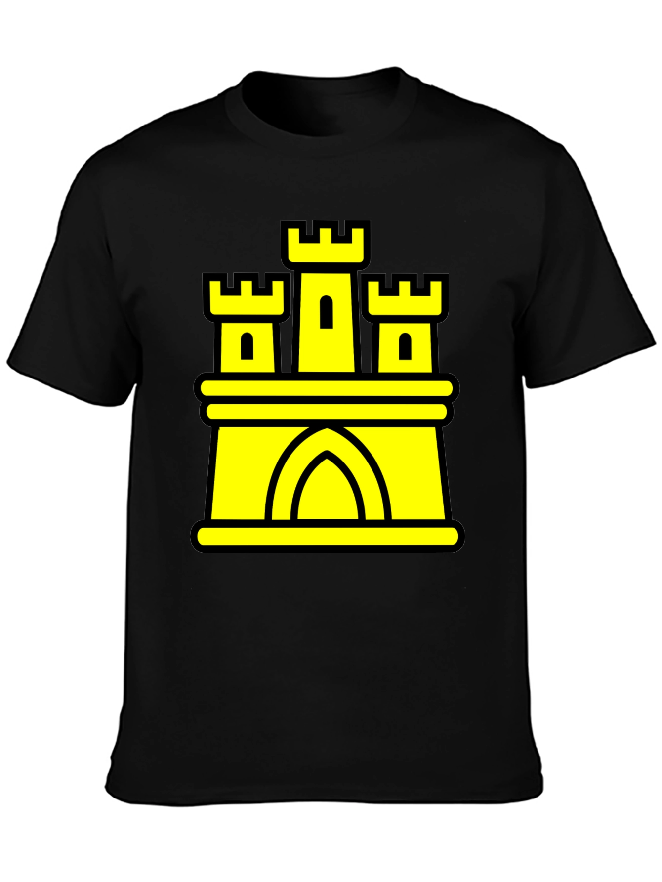 Black Castle Graphic Tee - Black Cotton Blend T-Shirt view 3