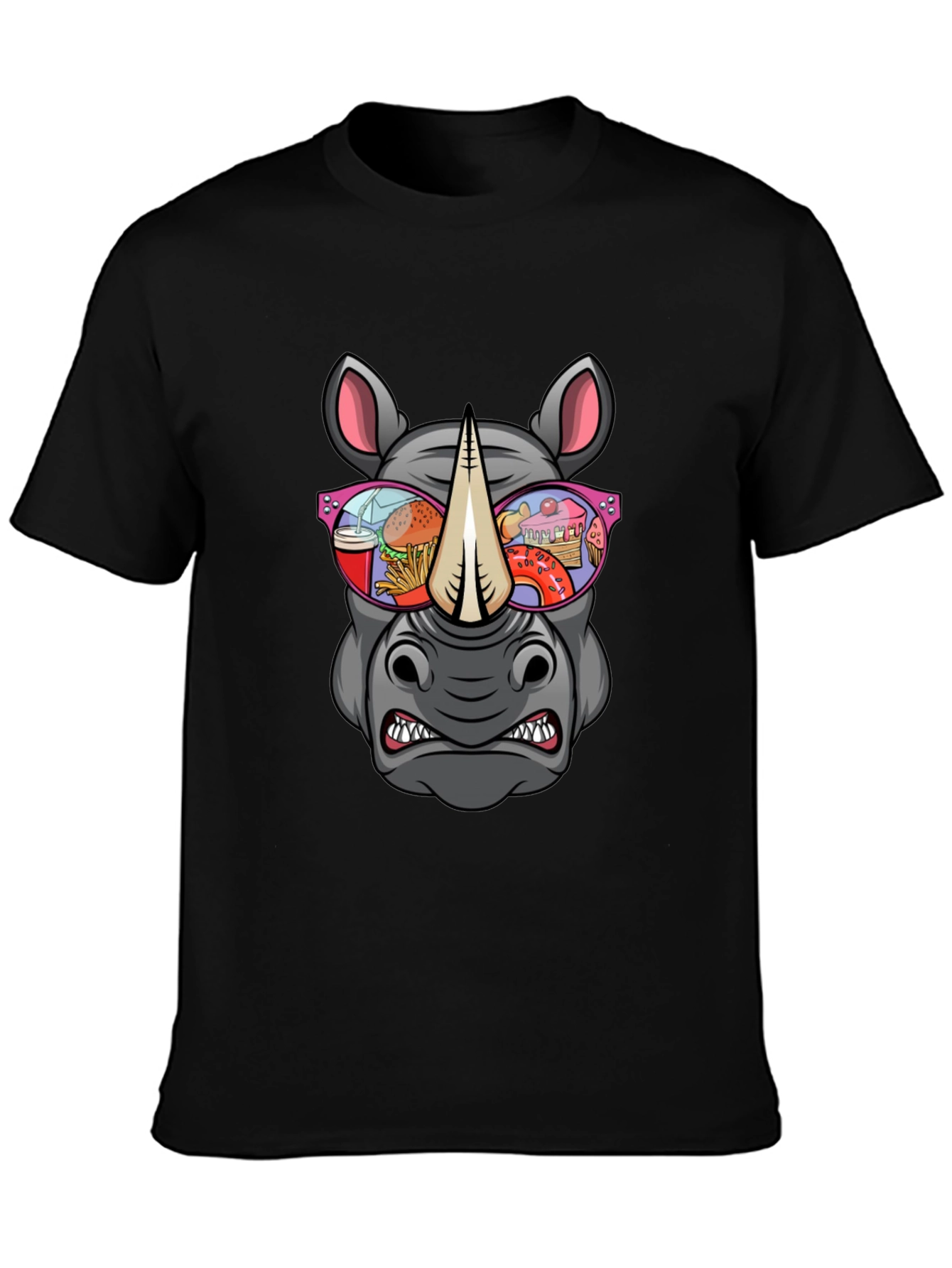 Black Rhino Fast Food Sunglasses Graphic Tee view 3