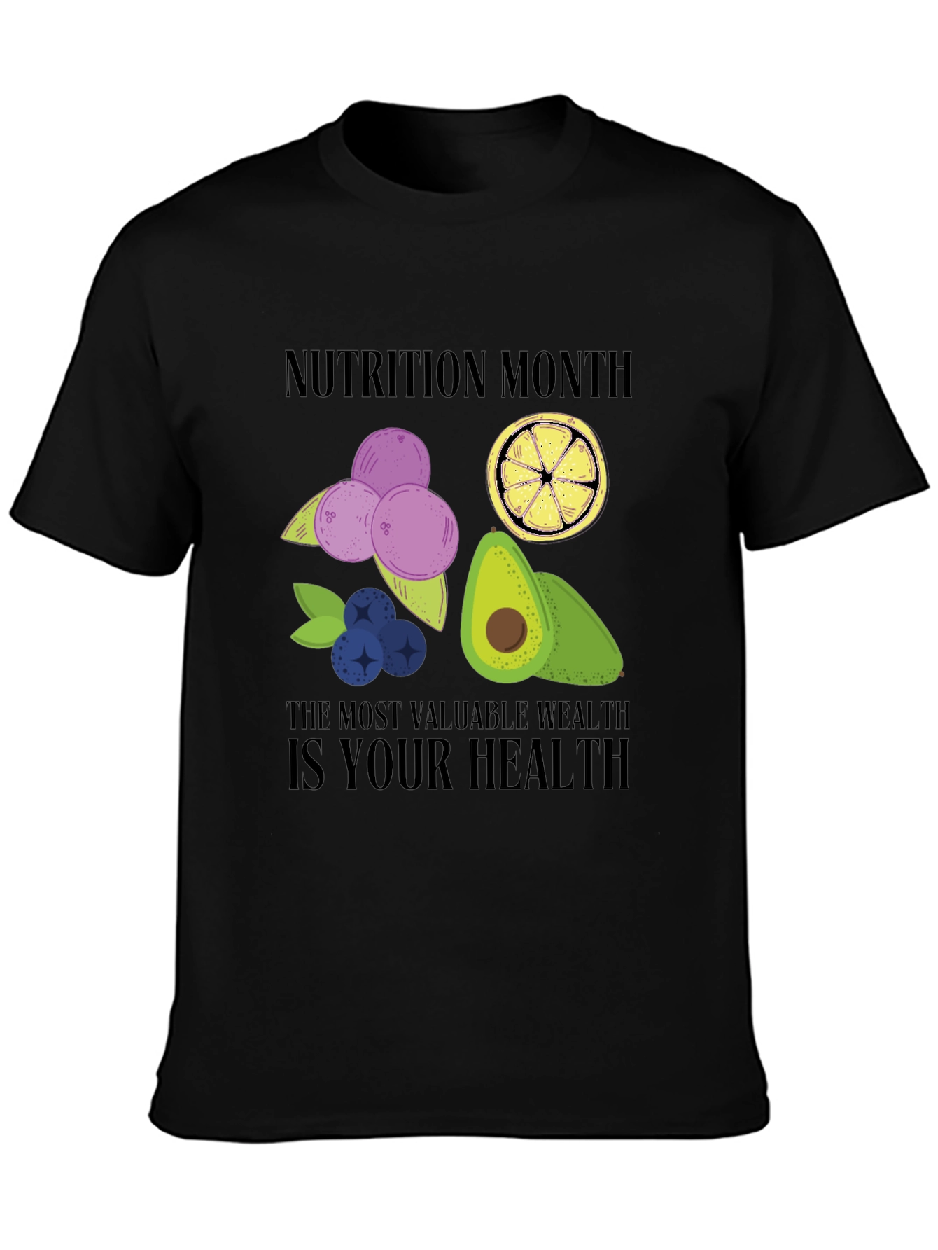 Black Nutrition Month T-Shirt: Healthy Wealth view 3