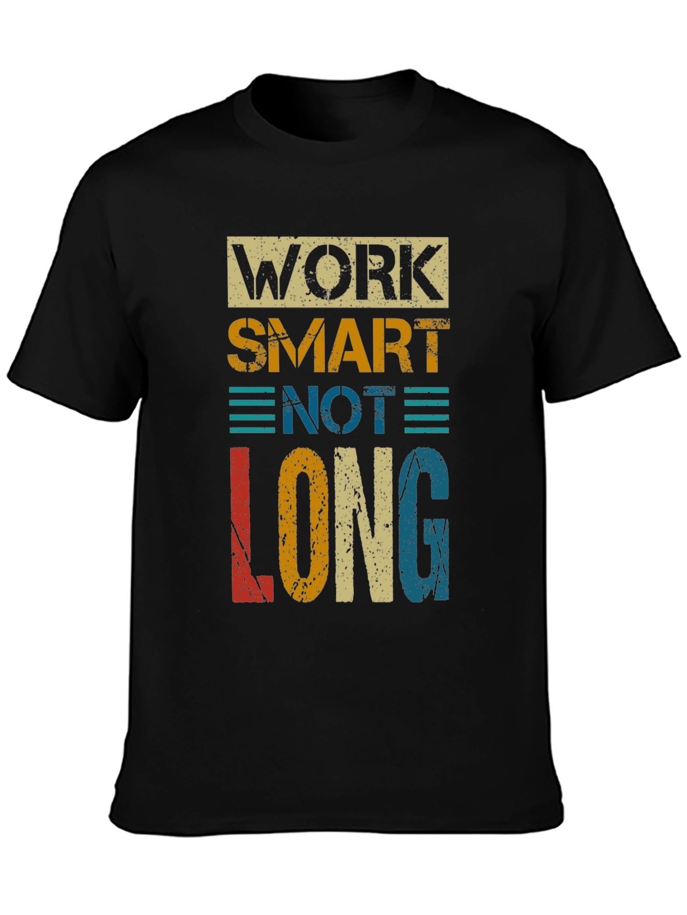 Black Work Smart Not Long Graphic Tee - Retro Style view 3