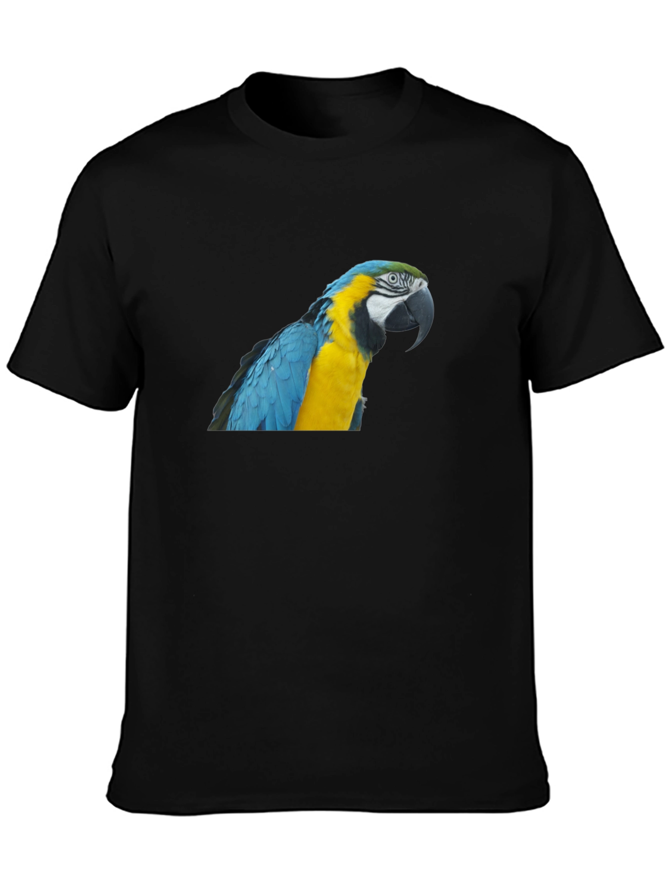 Black Parrot Graphic T-Shirt - Men's Crew Neck Tee view 3
