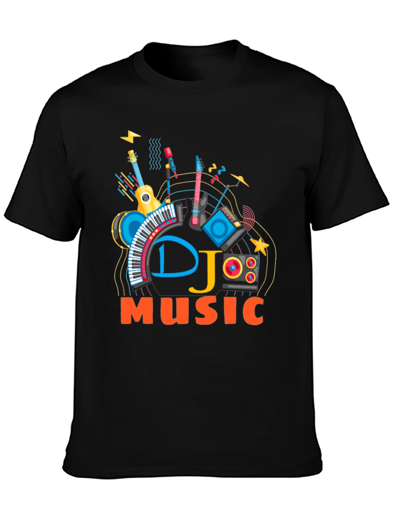 Black DJ Music Graphic T-Shirt view 3