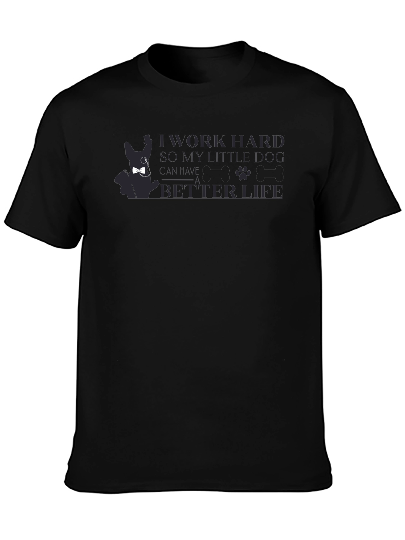 Black Work Hard for Dog Tee - Stylish Pet Lover's T-Shirt view 3