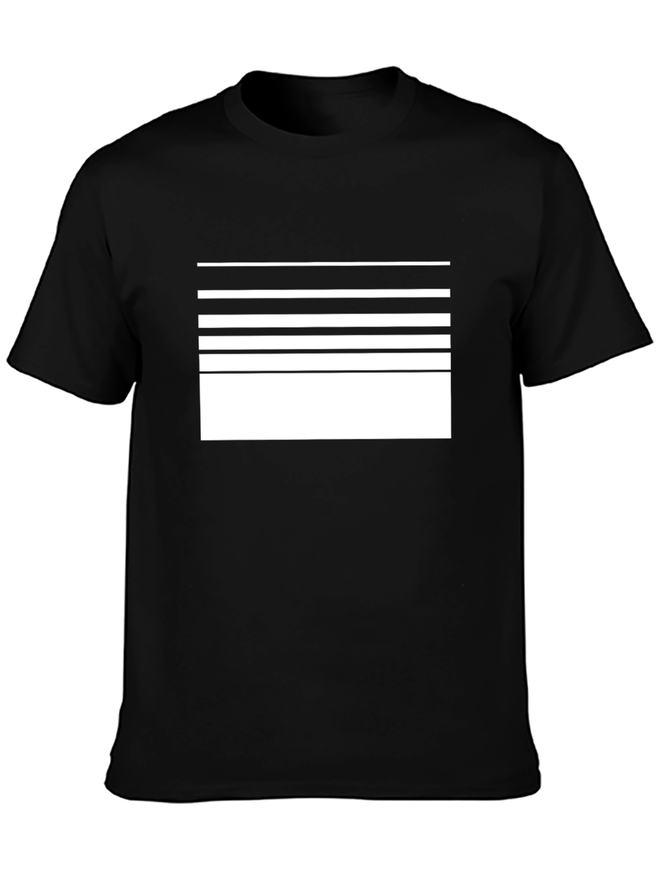 Black Modern Stripe Graphic Tee - Black view 3
