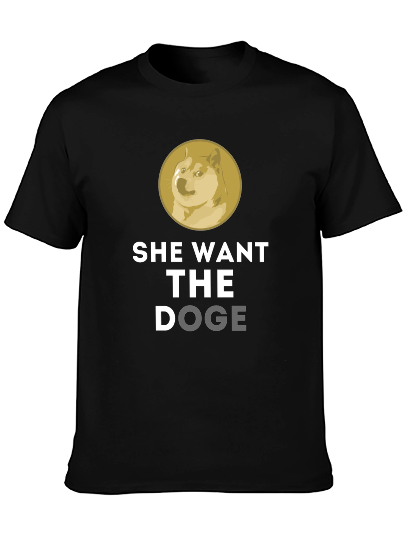 Black She Want The Doge Funny Meme T-Shirt view 3