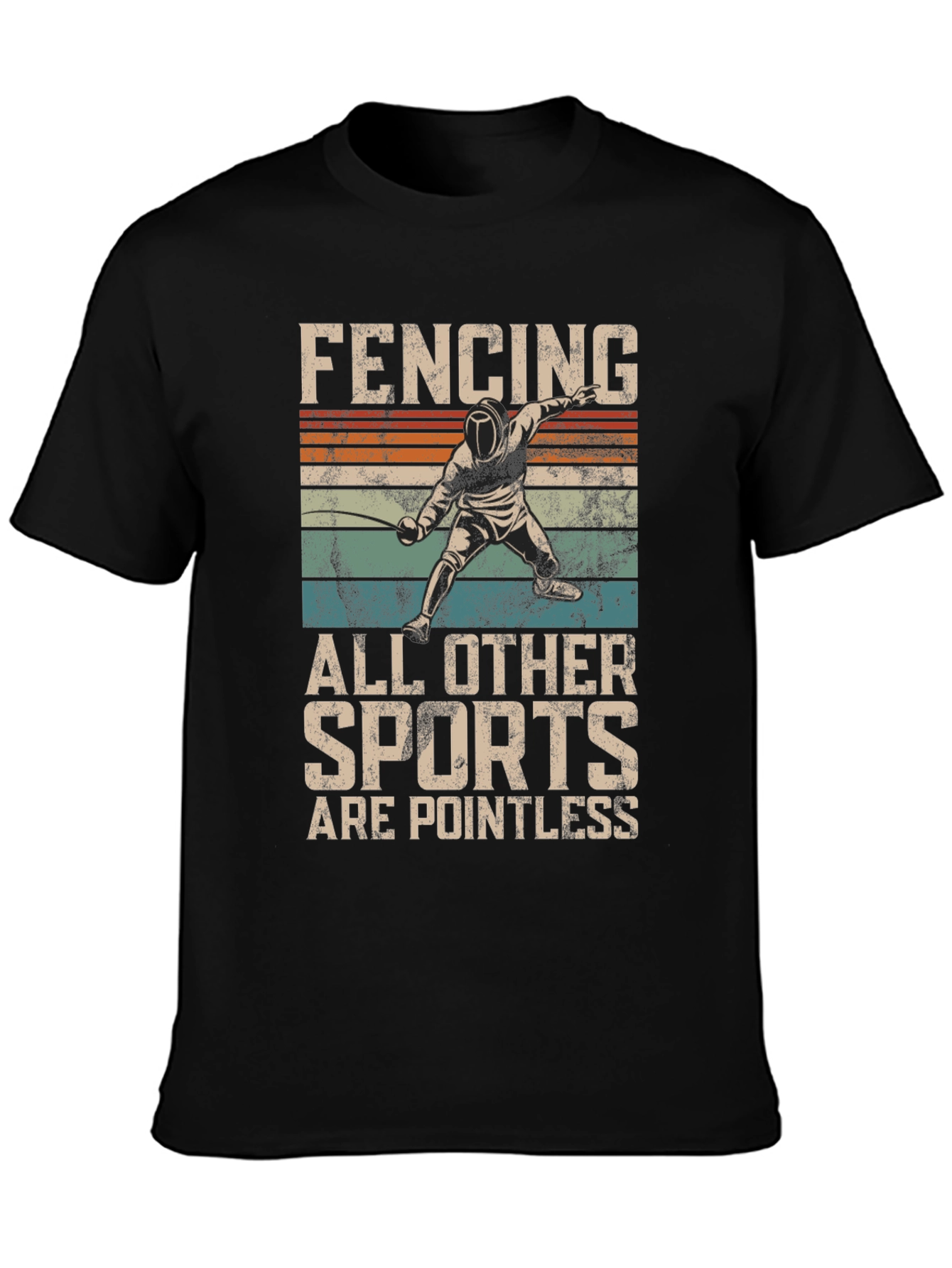 Black Fencing T-Shirt - All Other Sports Are Pointless view 3