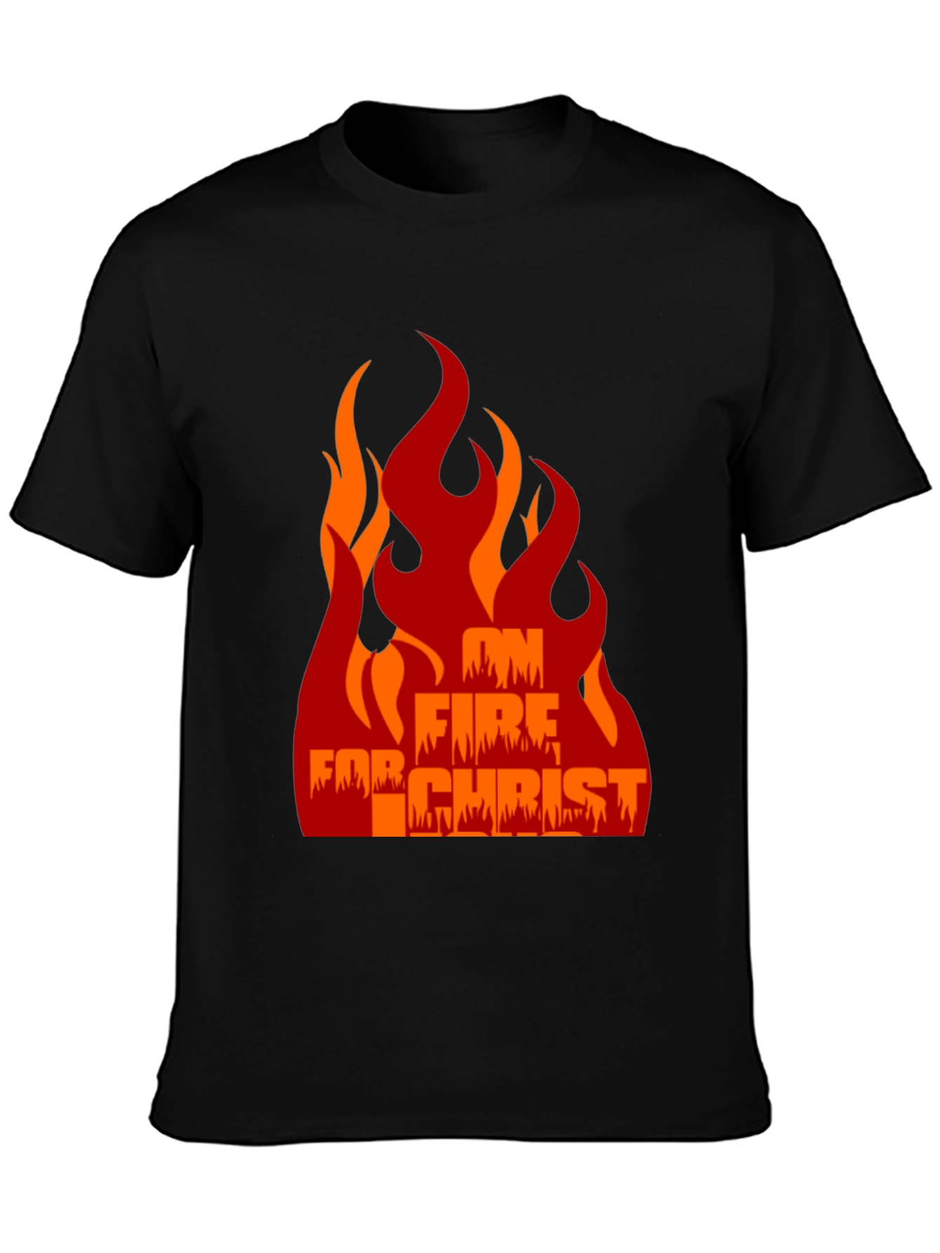 Black On Fire For Christ Graphic Tee view 3