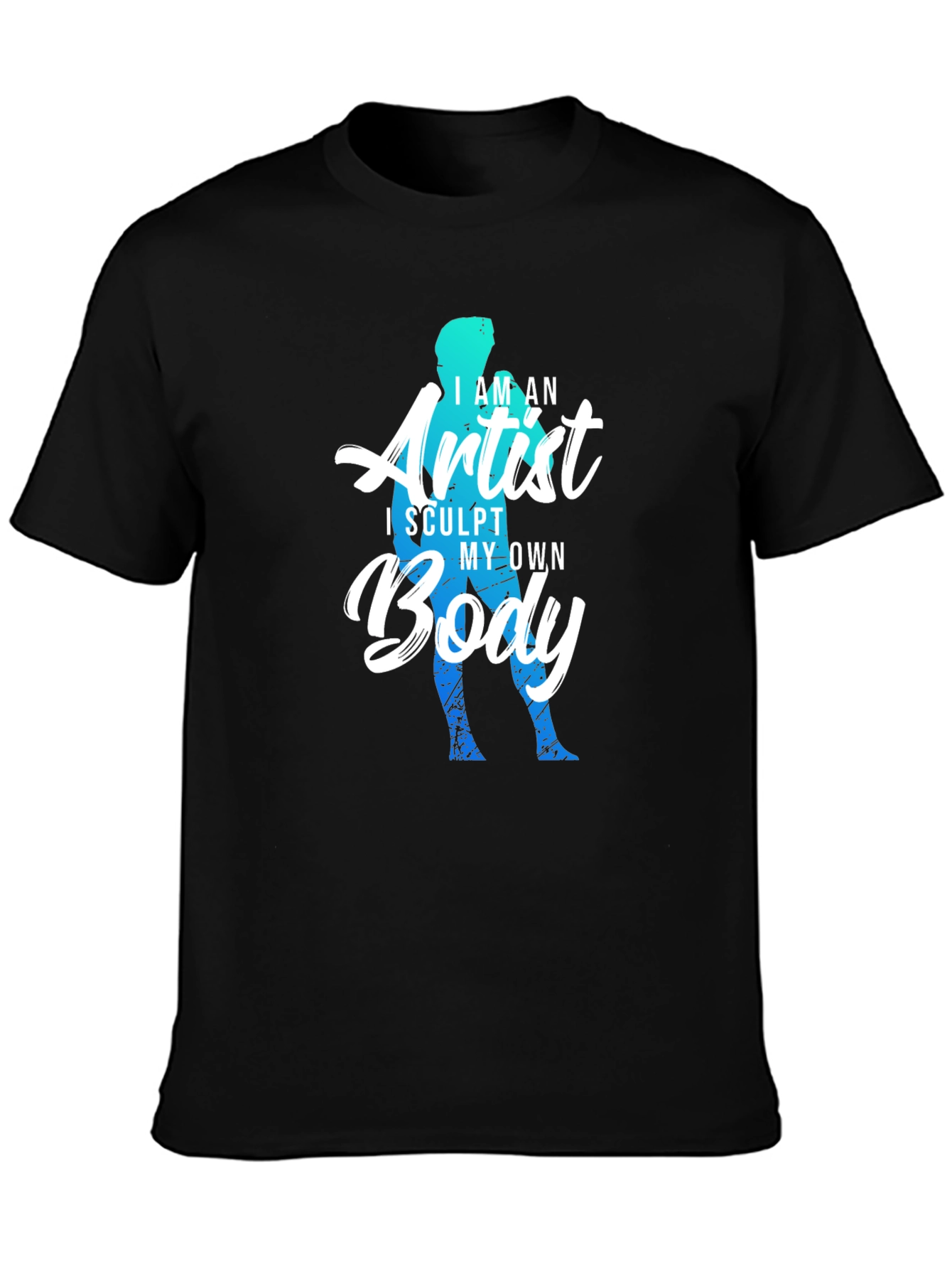 Black Artist Body Sculpt T-Shirt - Gym Motivation Tee view 3