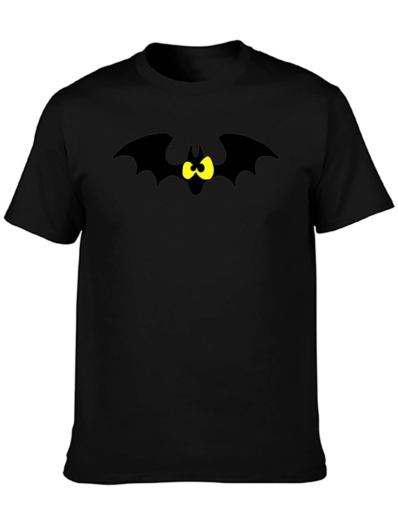 Black Cartoon Bat Graphic Tee - Black T-Shirt view 3