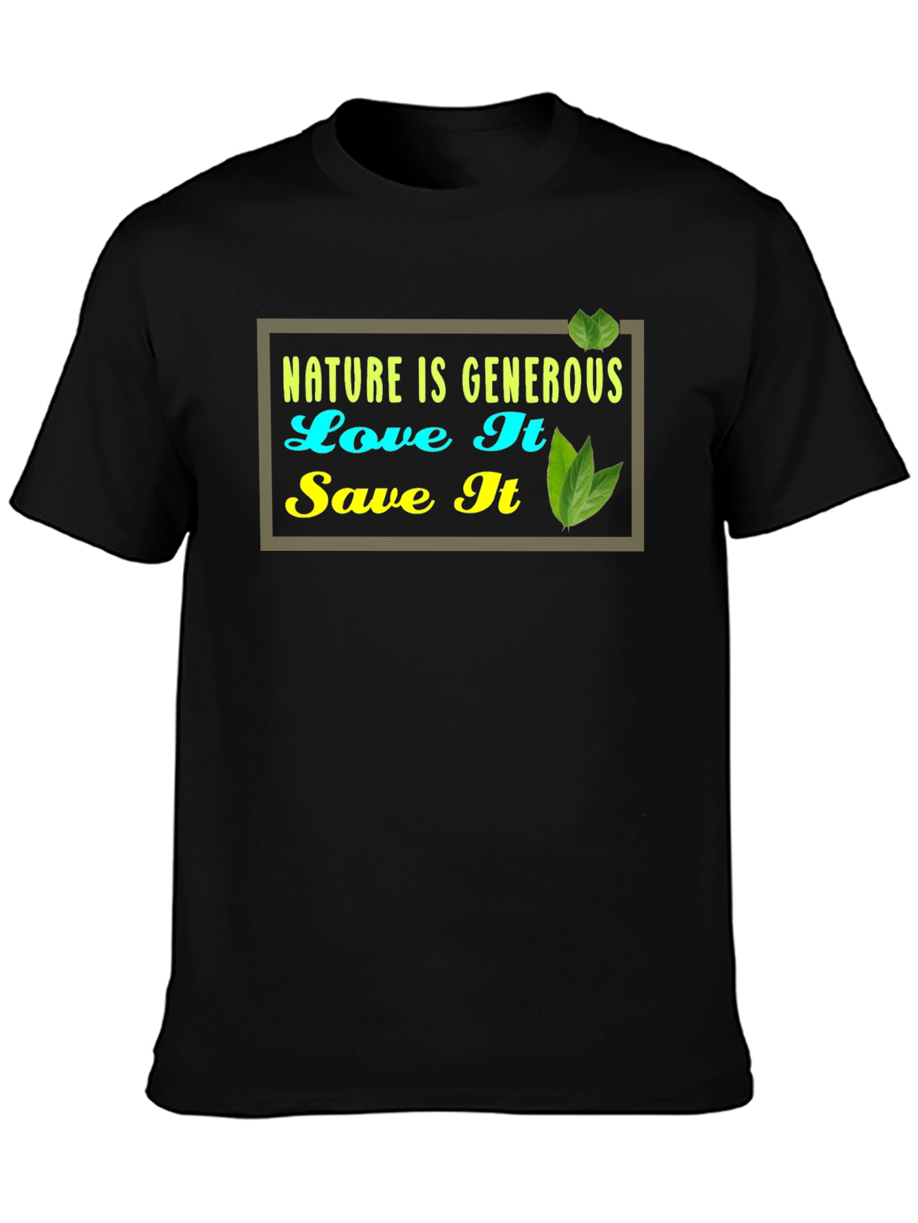 Black Nature is Generous Graphic Tee -  Eco-Friendly Style view 3