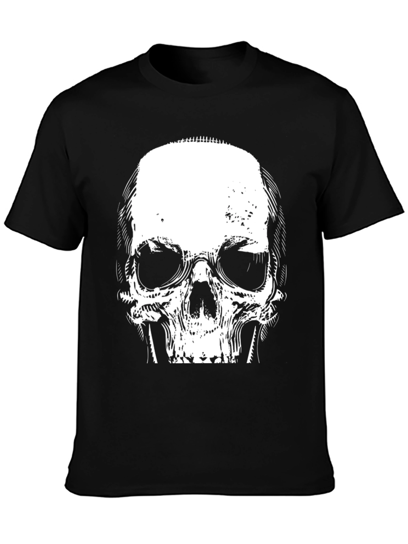 Black Skull Graphic Black T-Shirt view 3