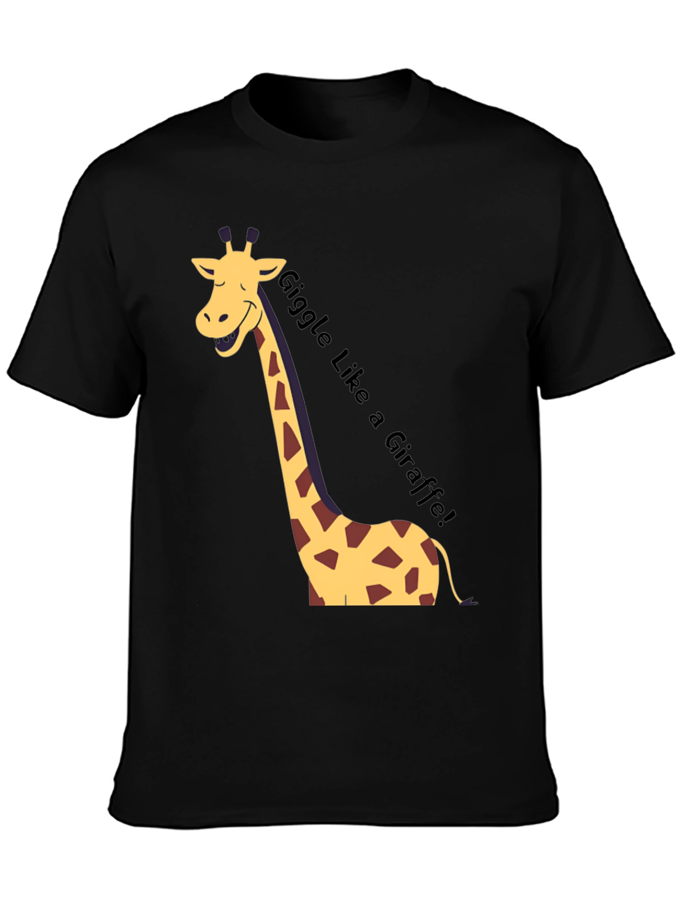 Black Giggle Like a Giraffe Black T-Shirt view 3