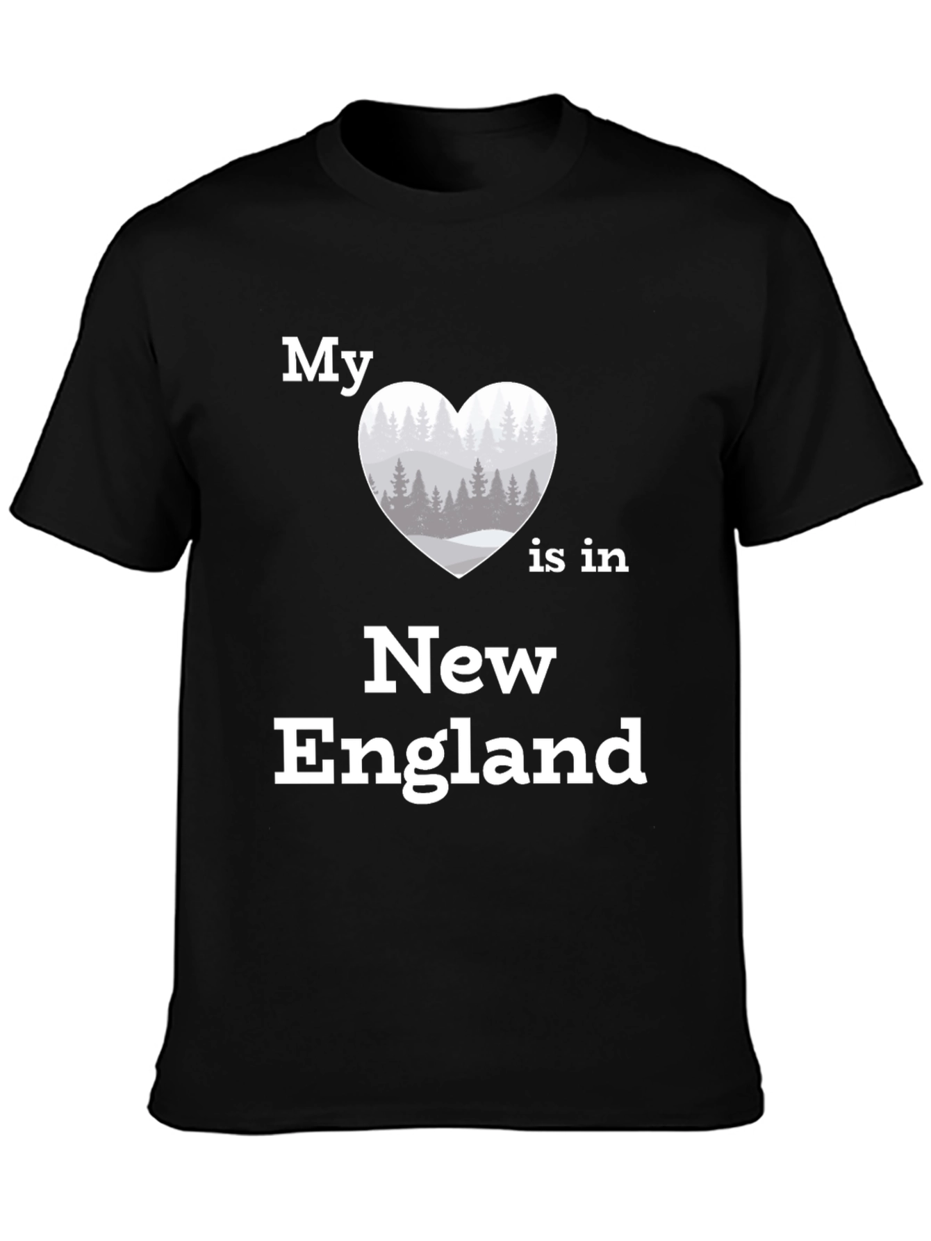 Black New England Love T-Shirt | Heart Graphic Tee view 3