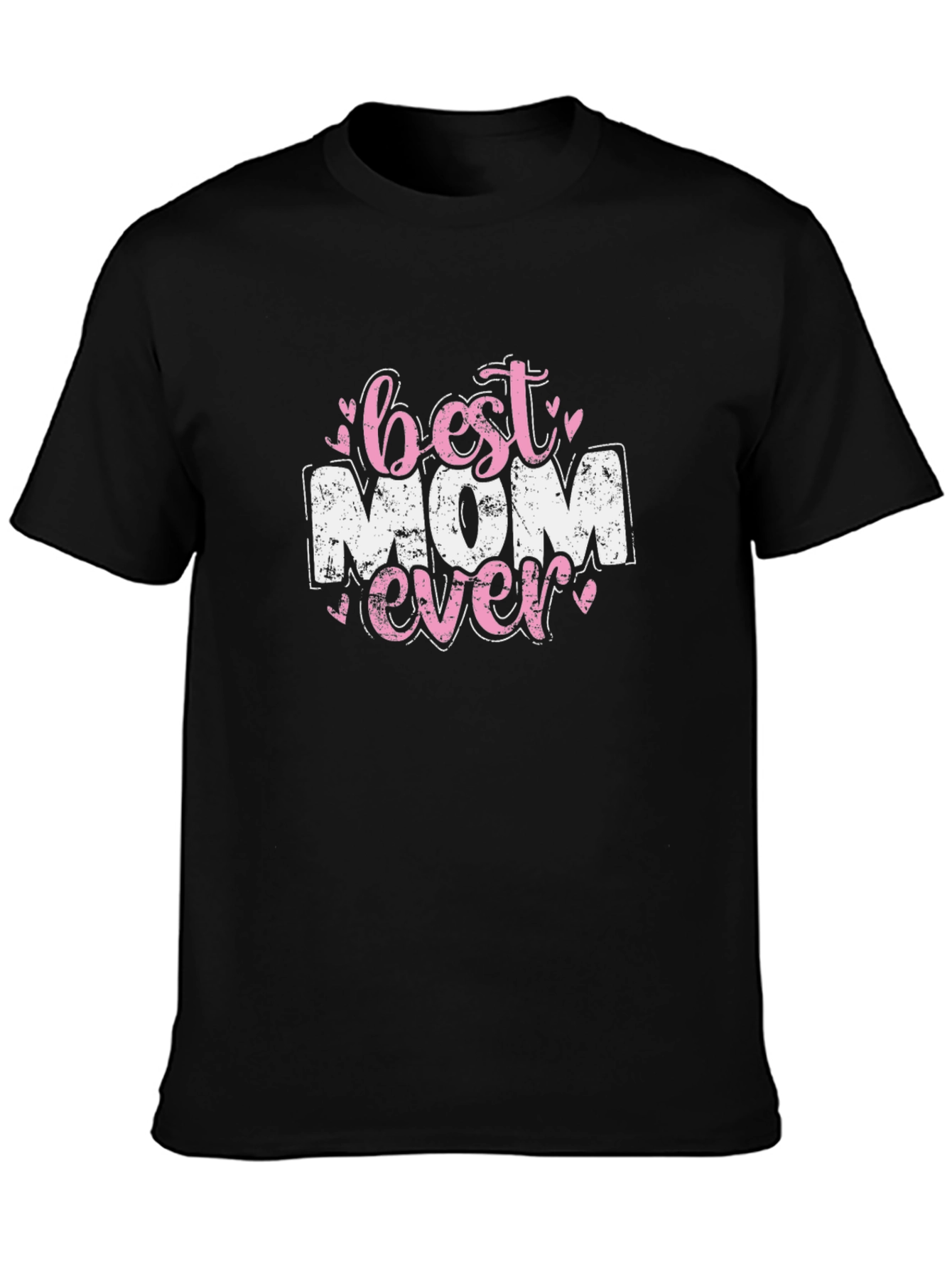 Black Best Mom Ever Graphic Tee - Black Cotton T-Shirt view 3