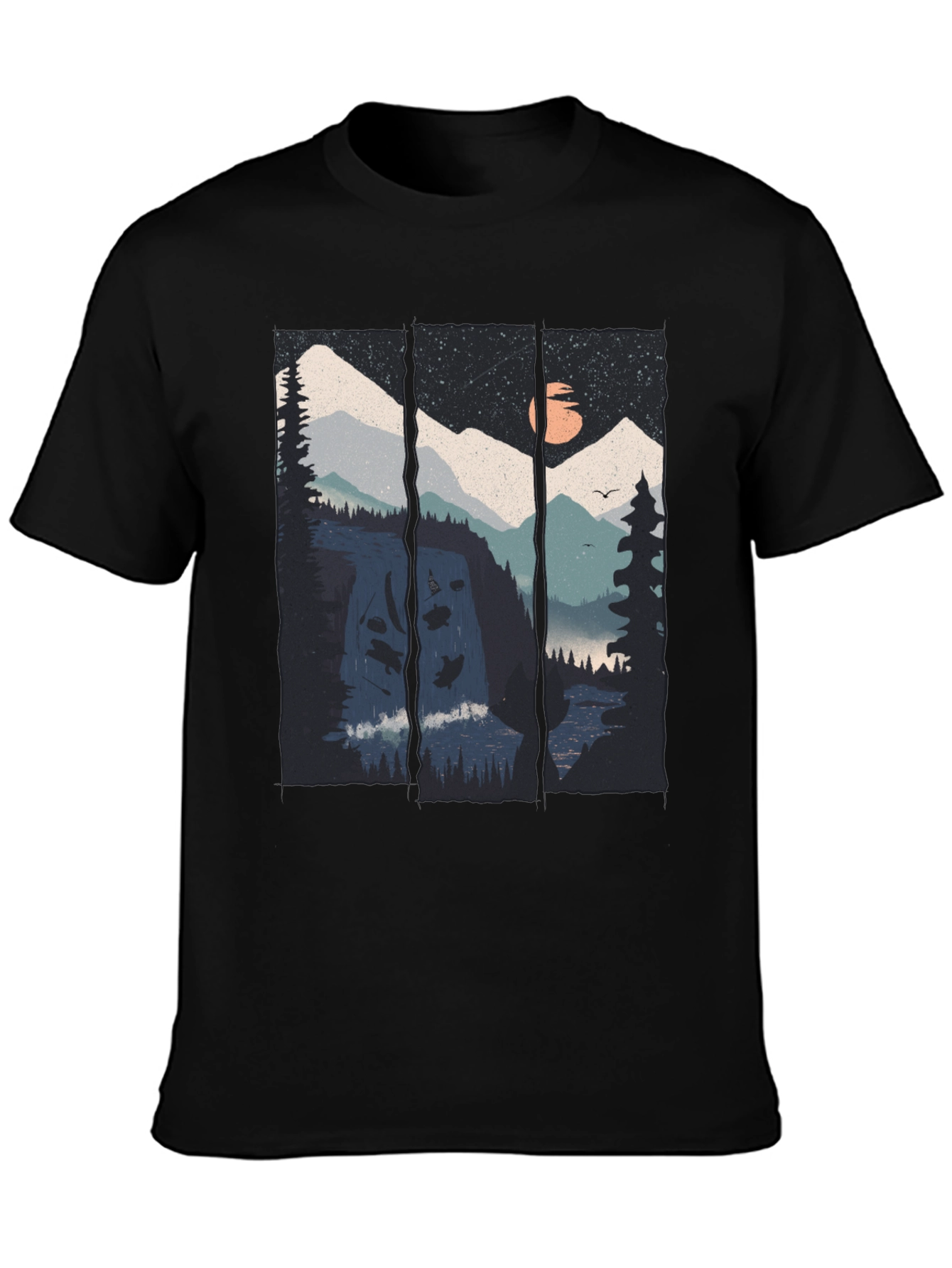 Black Mountain Vista Graphic Tee - Black Cotton Blend view 3