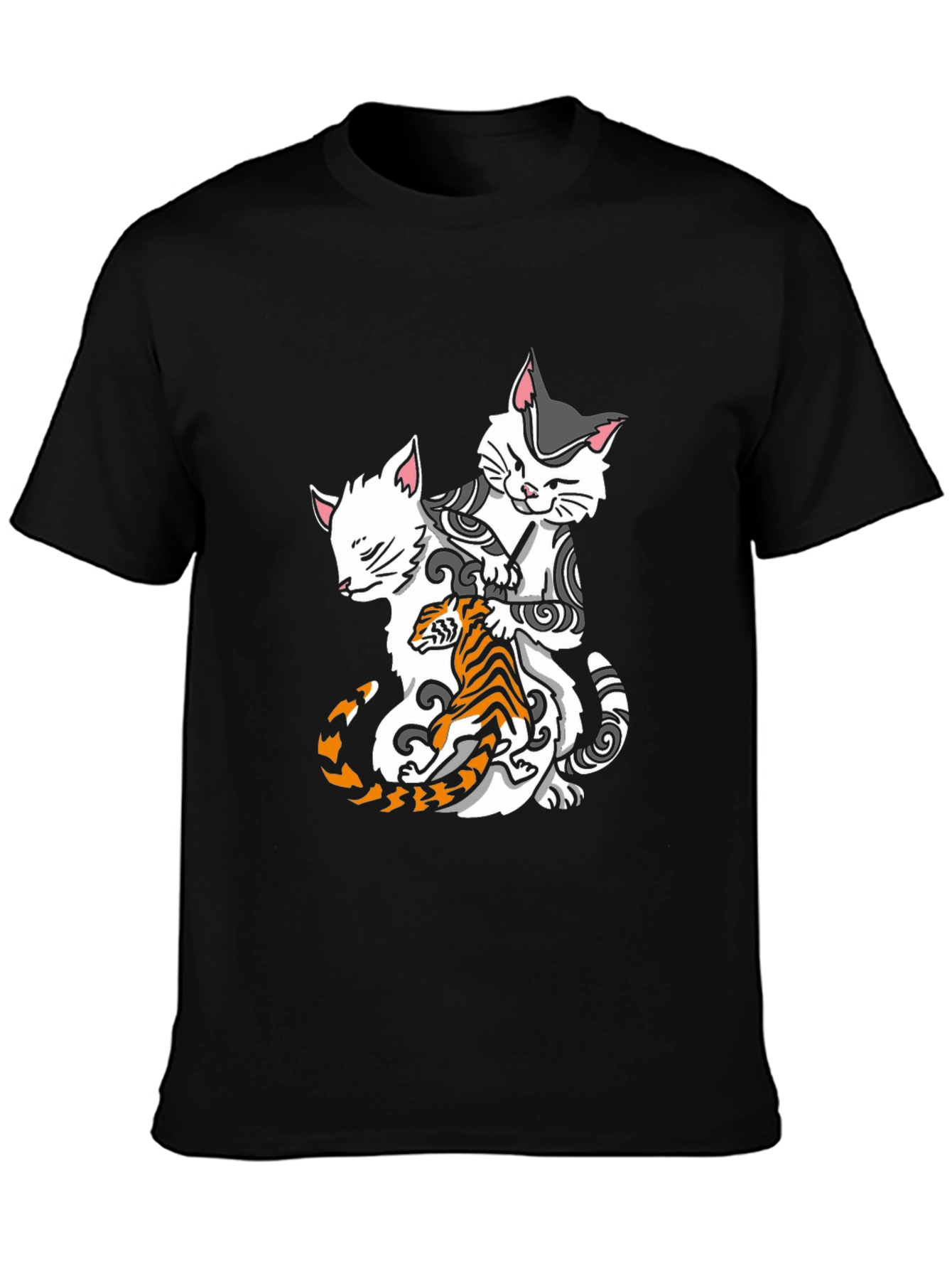 Black Cats & Tiger Graphic Tee - Cool Style view 3