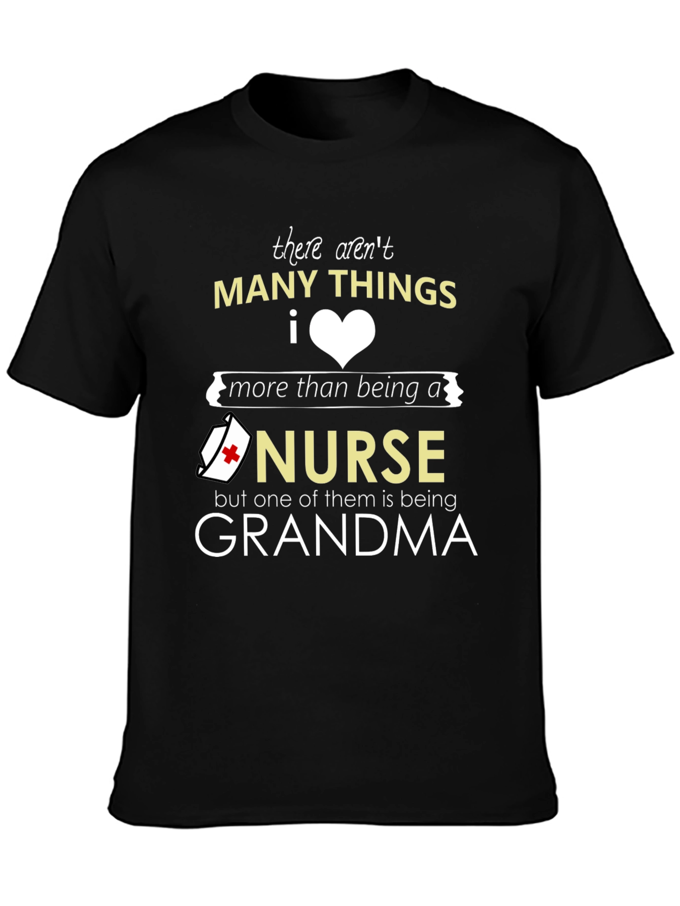 Black Nurse Grandma T-Shirt: Many Things I Love view 3