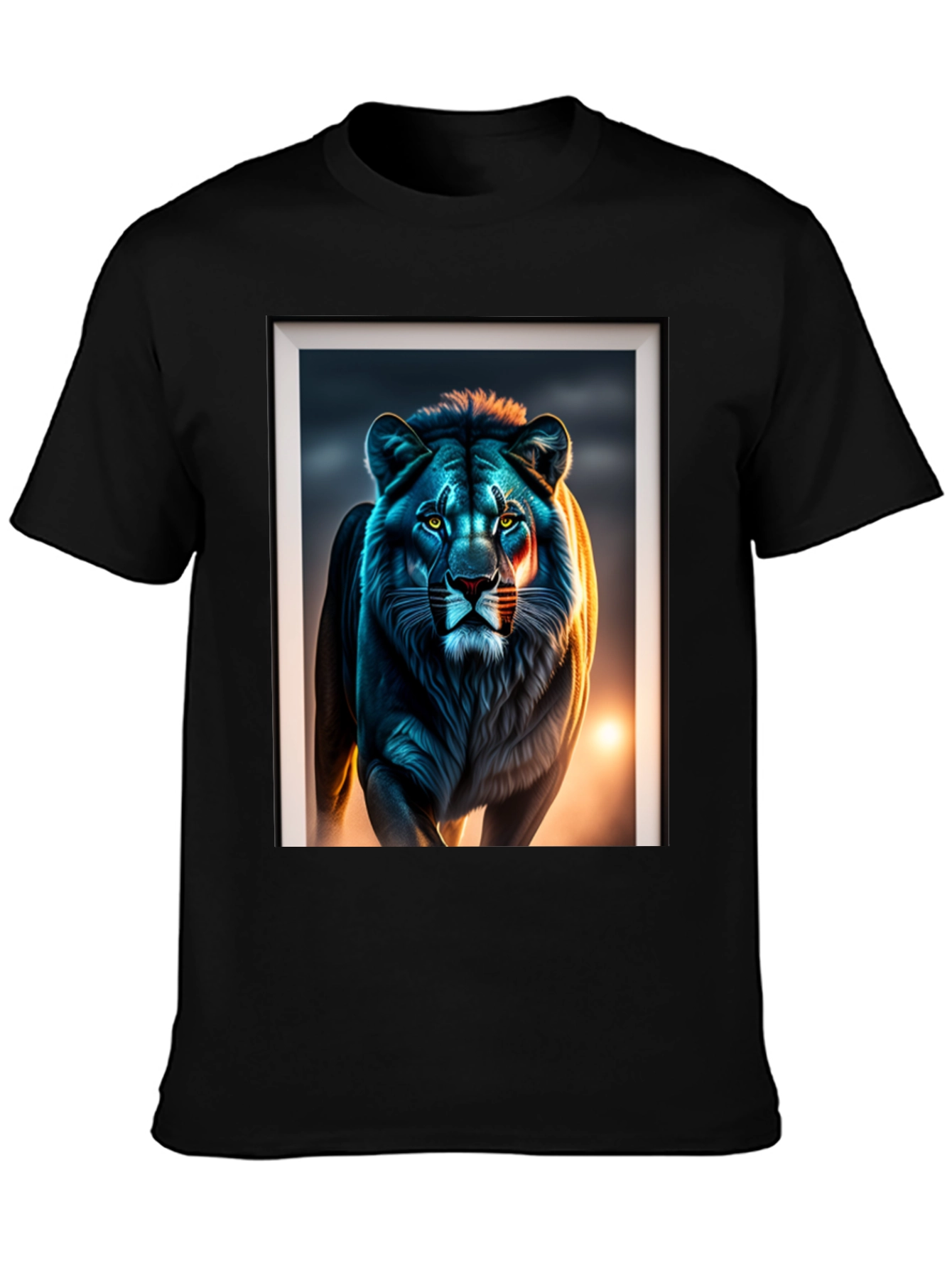 Black Lion Graphic Tee - Bold Animal Print view 3