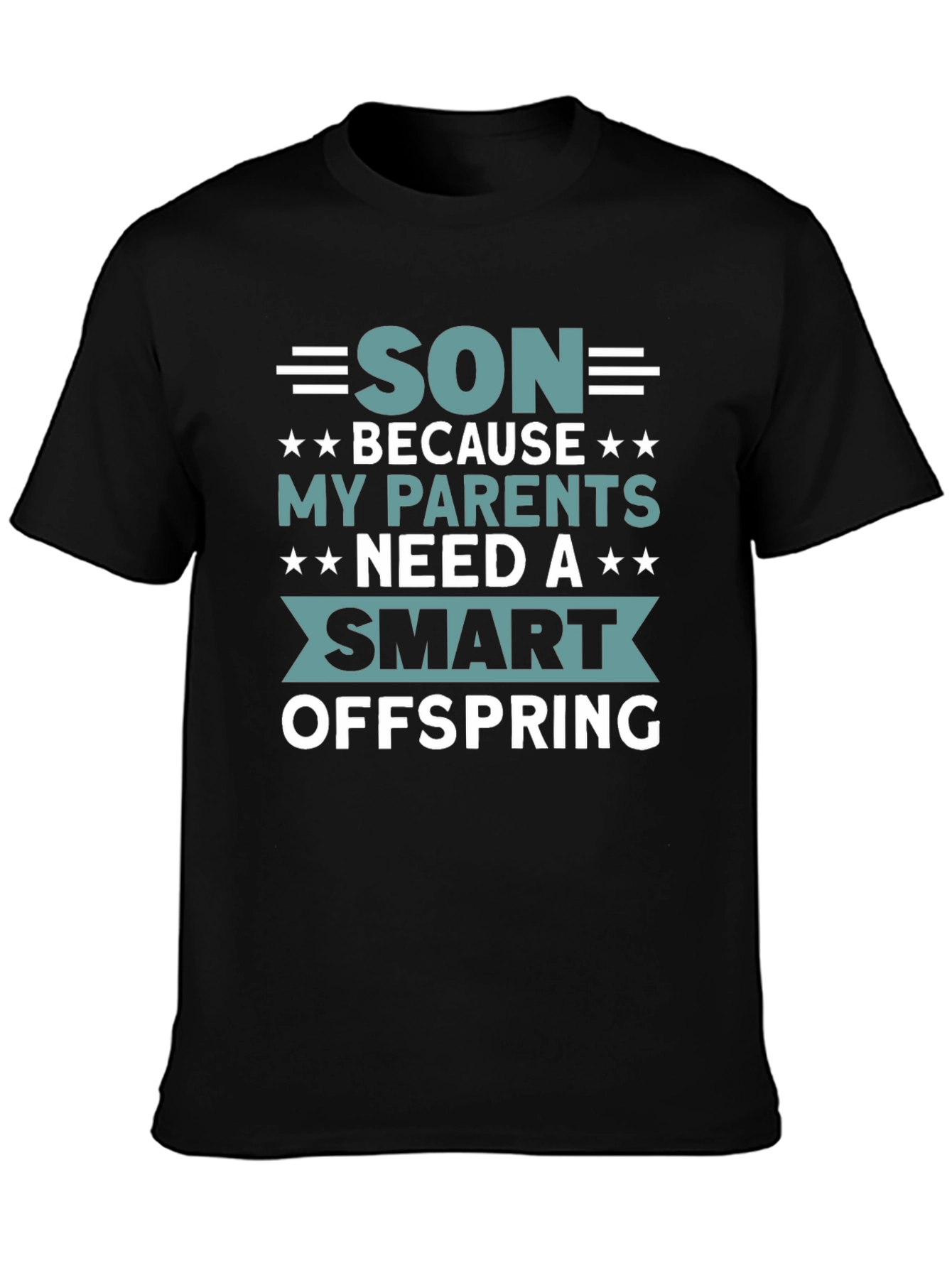 Black Funny "Smart Son" Graphic Tee view 3