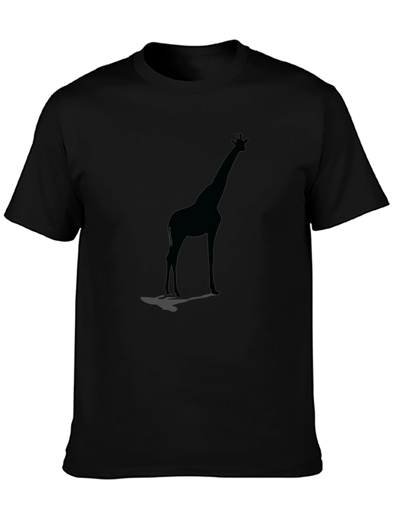 Black Giraffe Silhouette Black Graphic Tee view 3