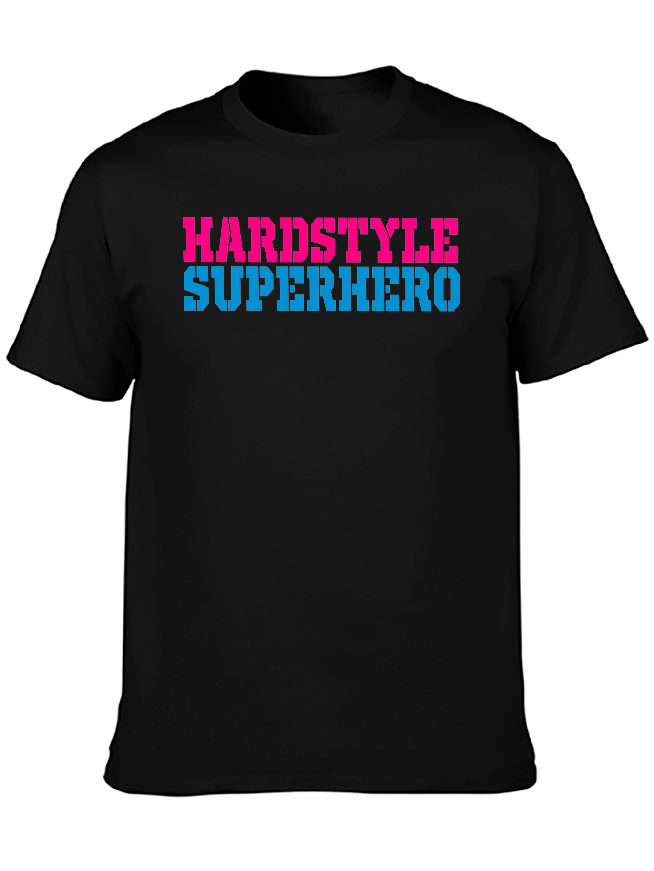 Black Hardstyle Superhero Graphic T-Shirt view 3