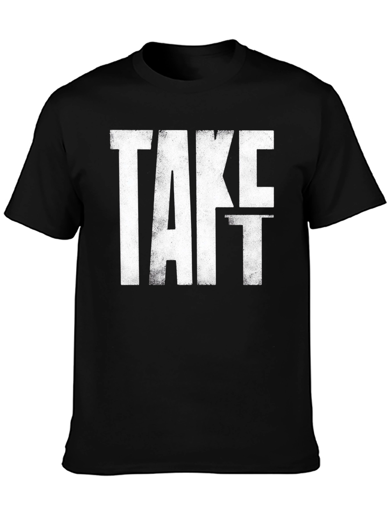 Black Take It Distressed Graphic Tee - Black Cotton T-Shirt view 3