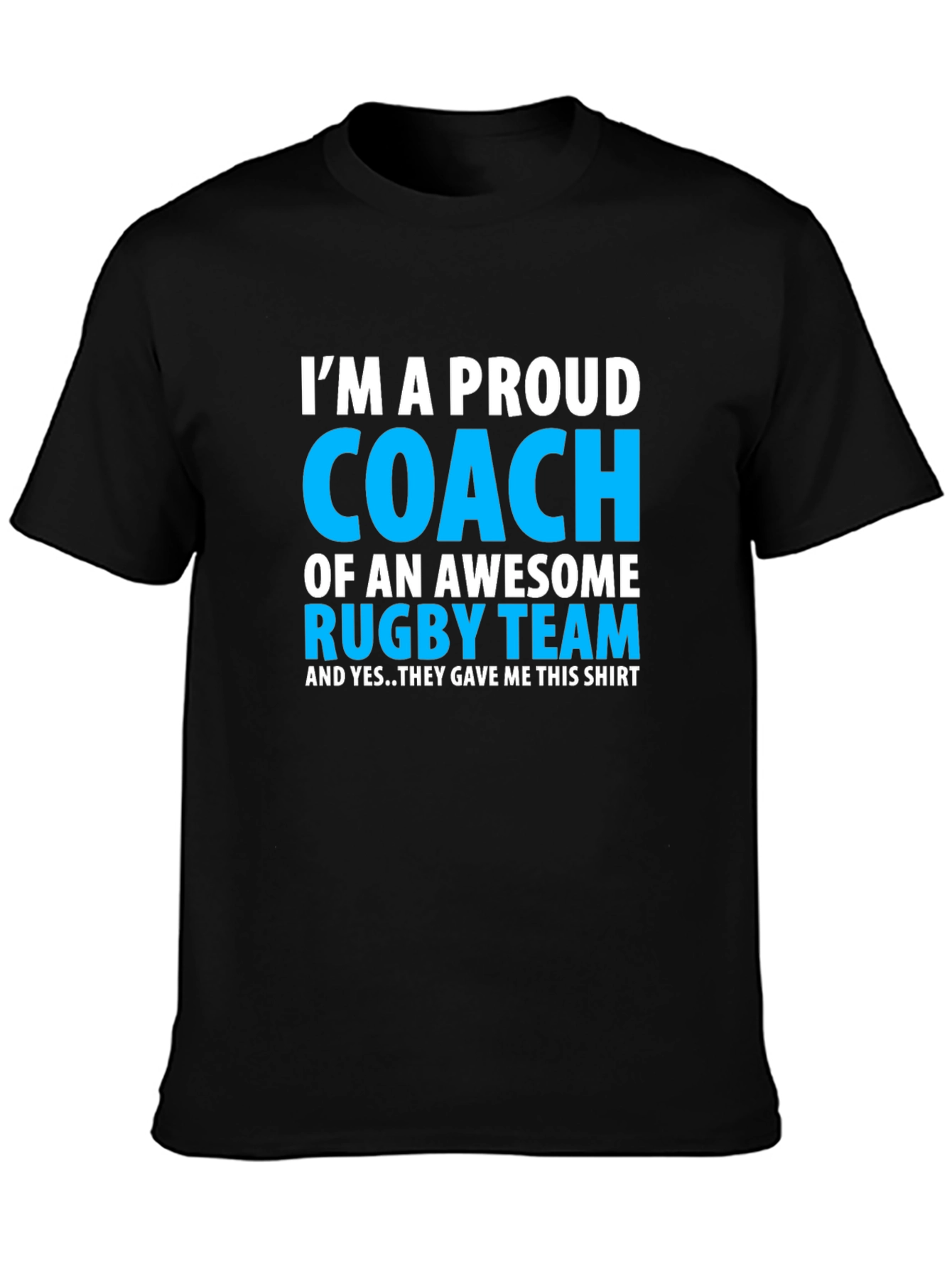 Black Proud Rugby Coach Graphic Tee - Gift Idea view 3