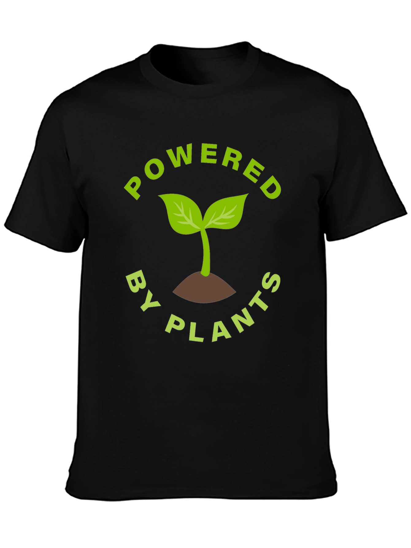 Black Powered By Plants T-Shirt - Vegan Friendly view 3