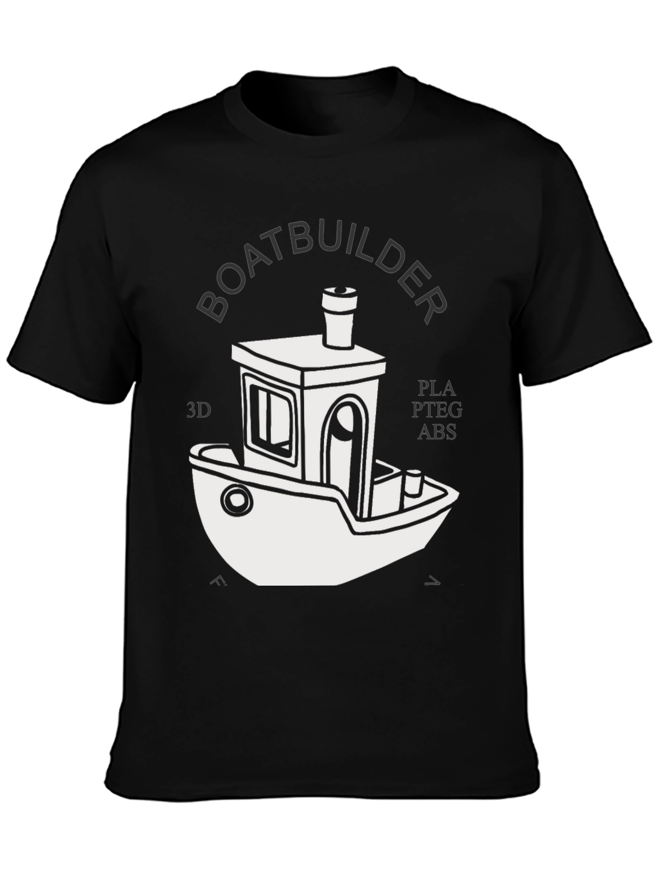 Black Boatbuilder 3D Printing T-Shirt - Black view 3