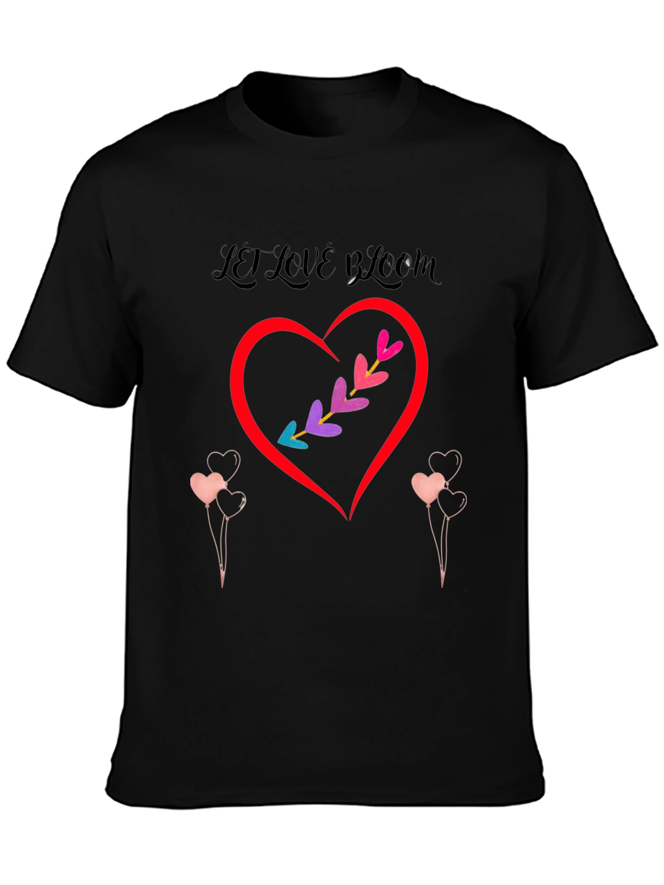 Black Love Bloom Black Graphic T-Shirt view 3