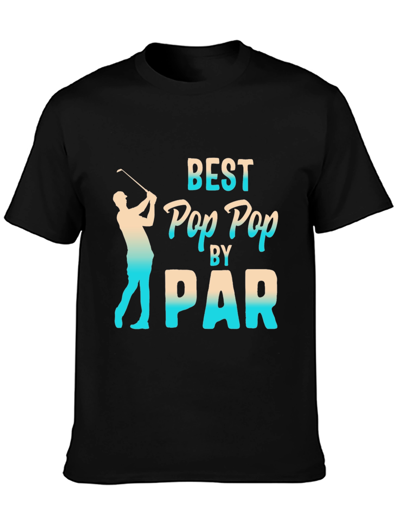 Black Best Pop Pop by Par T-Shirt - Golf Lover Gift view 3