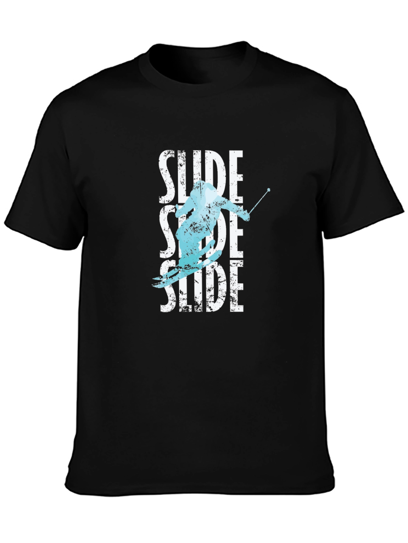 Black Men's Black "Slide" Graphic Print T-Shirt view 3