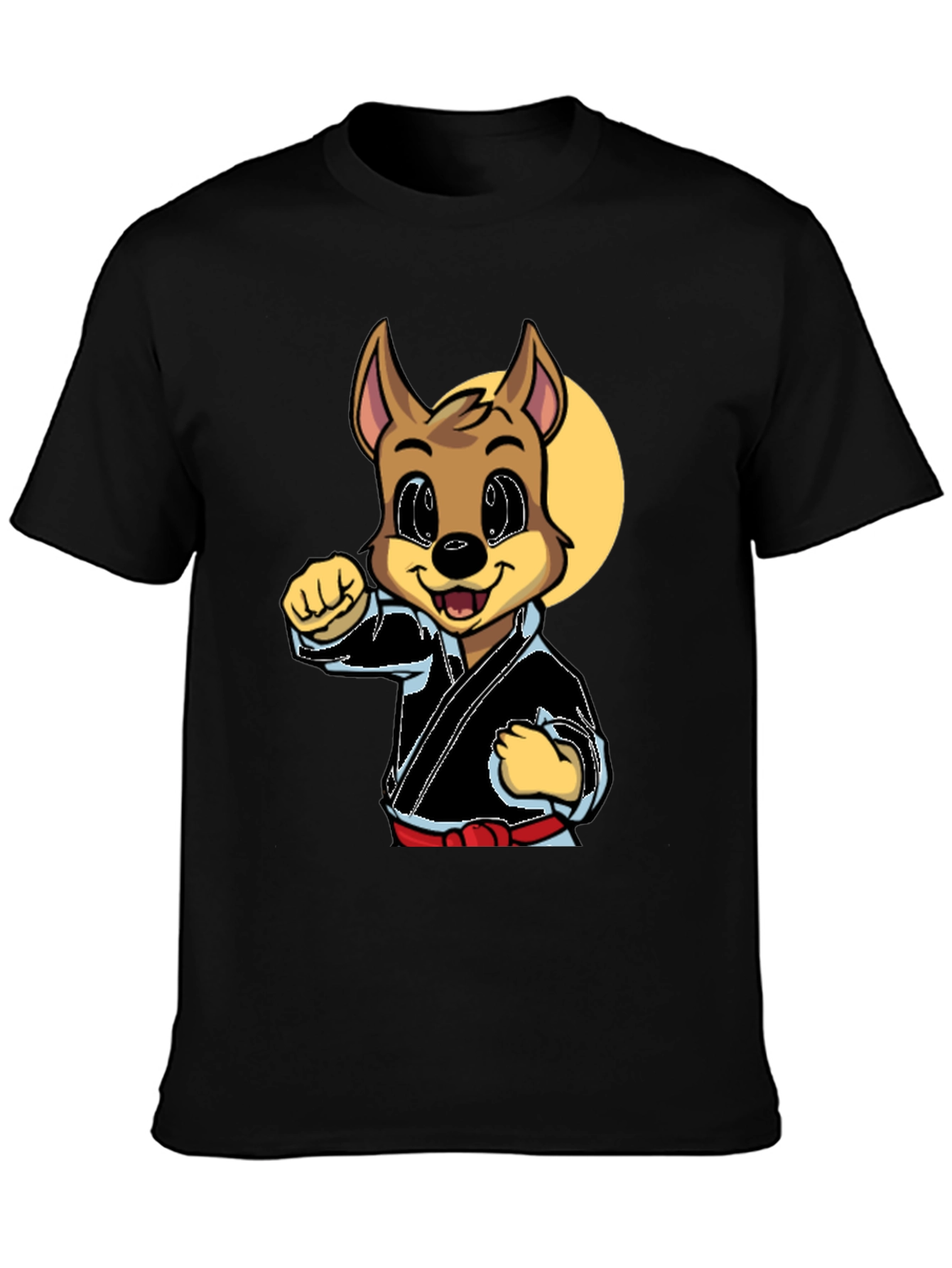 Black Karate Dog Graphic Tee - Black Martial Arts Shirt view 3