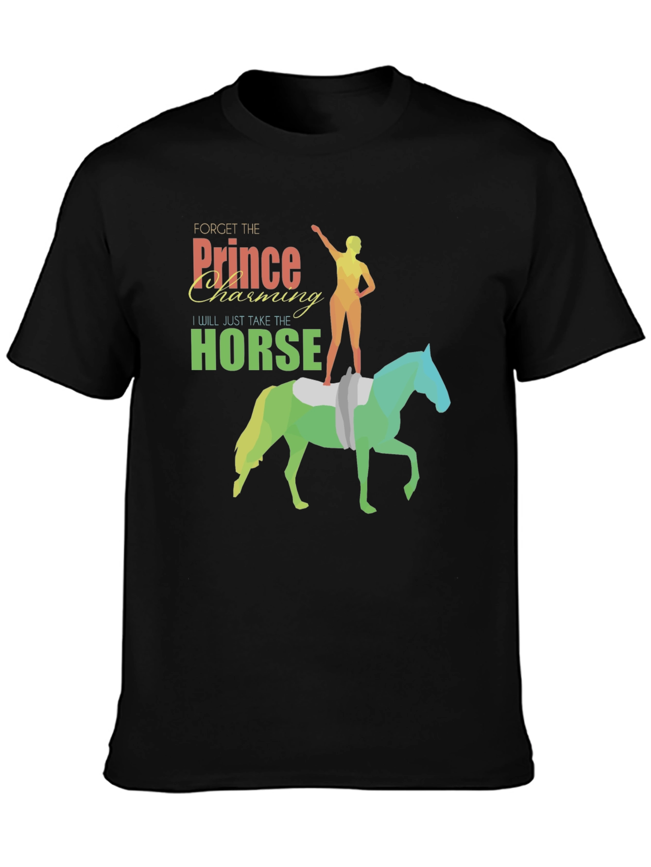 Black Forget Prince Charming Graphic Tee view 3