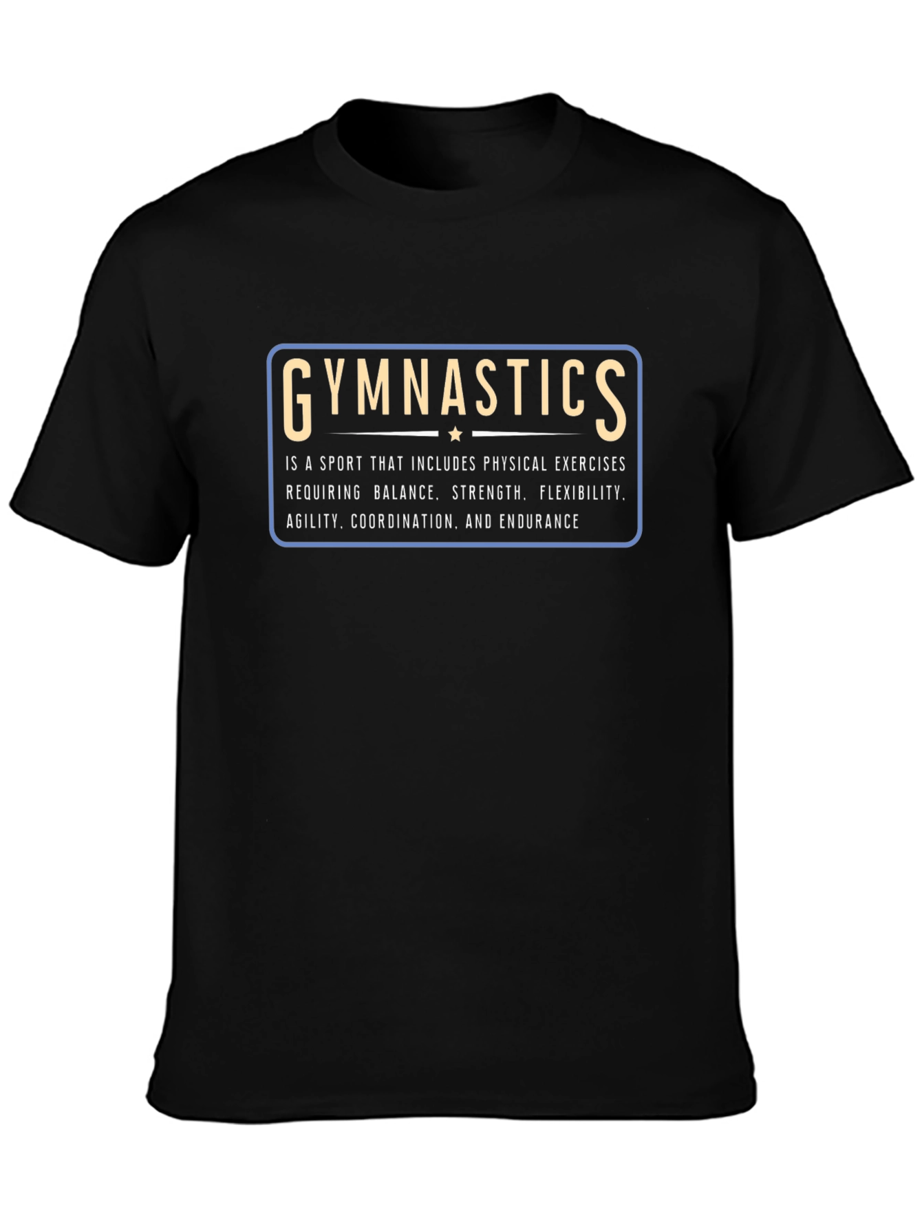 Black Gymnastics Definition T-Shirt view 3
