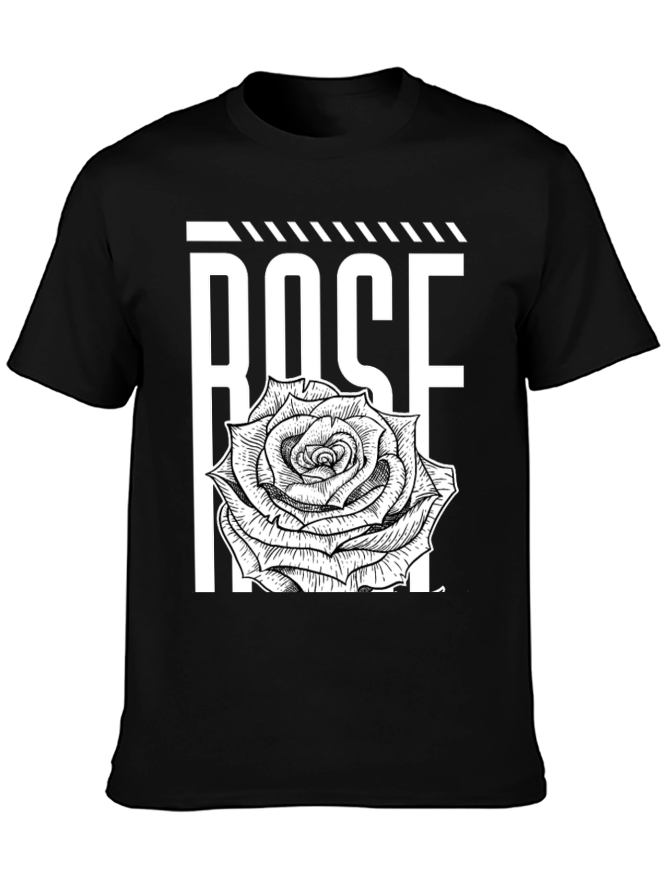 Black Rose Graphic Tee - Bold Floral Print view 3