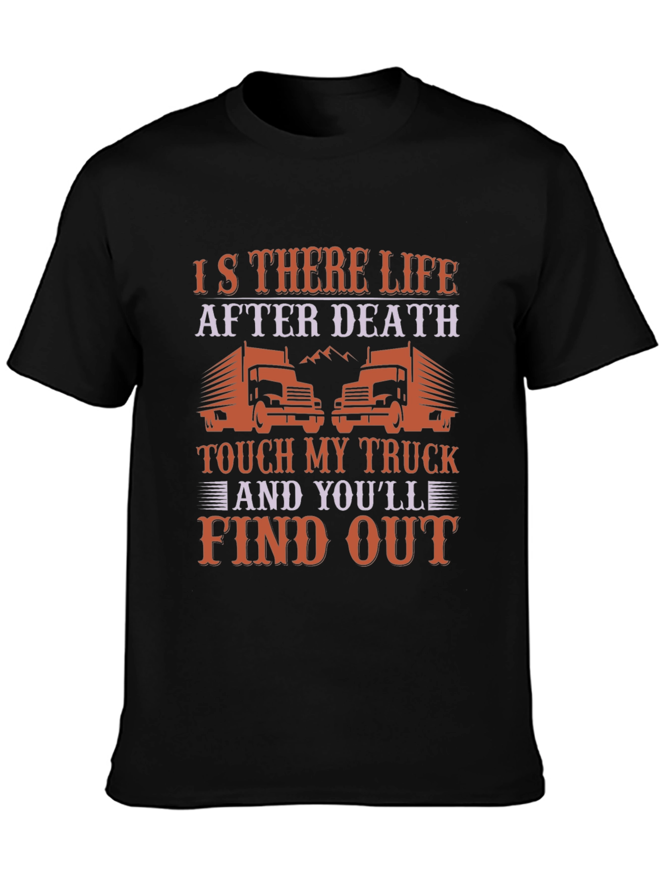 Black Trucker T-Shirt - Is There Life After Death? view 3