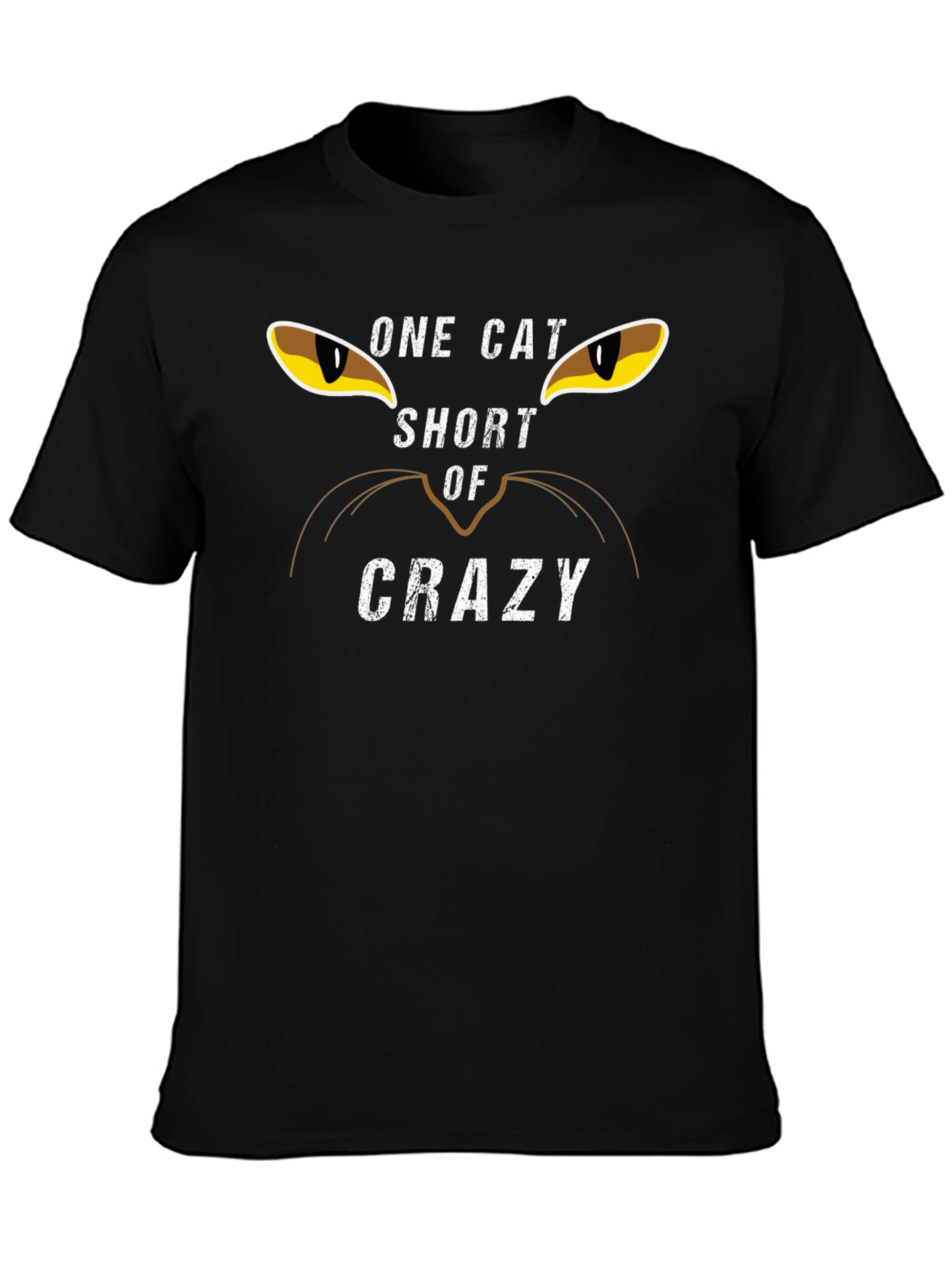 Black One Cat Short of Crazy Graphic Tee view 3