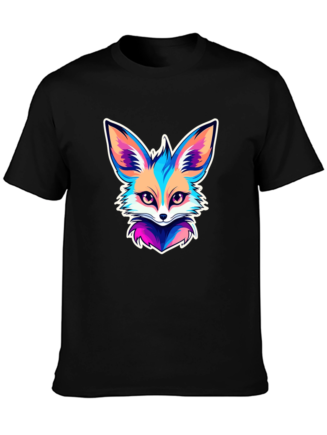 Black Vivid Fox Graphic T-Shirt - Stylish & Unique view 3