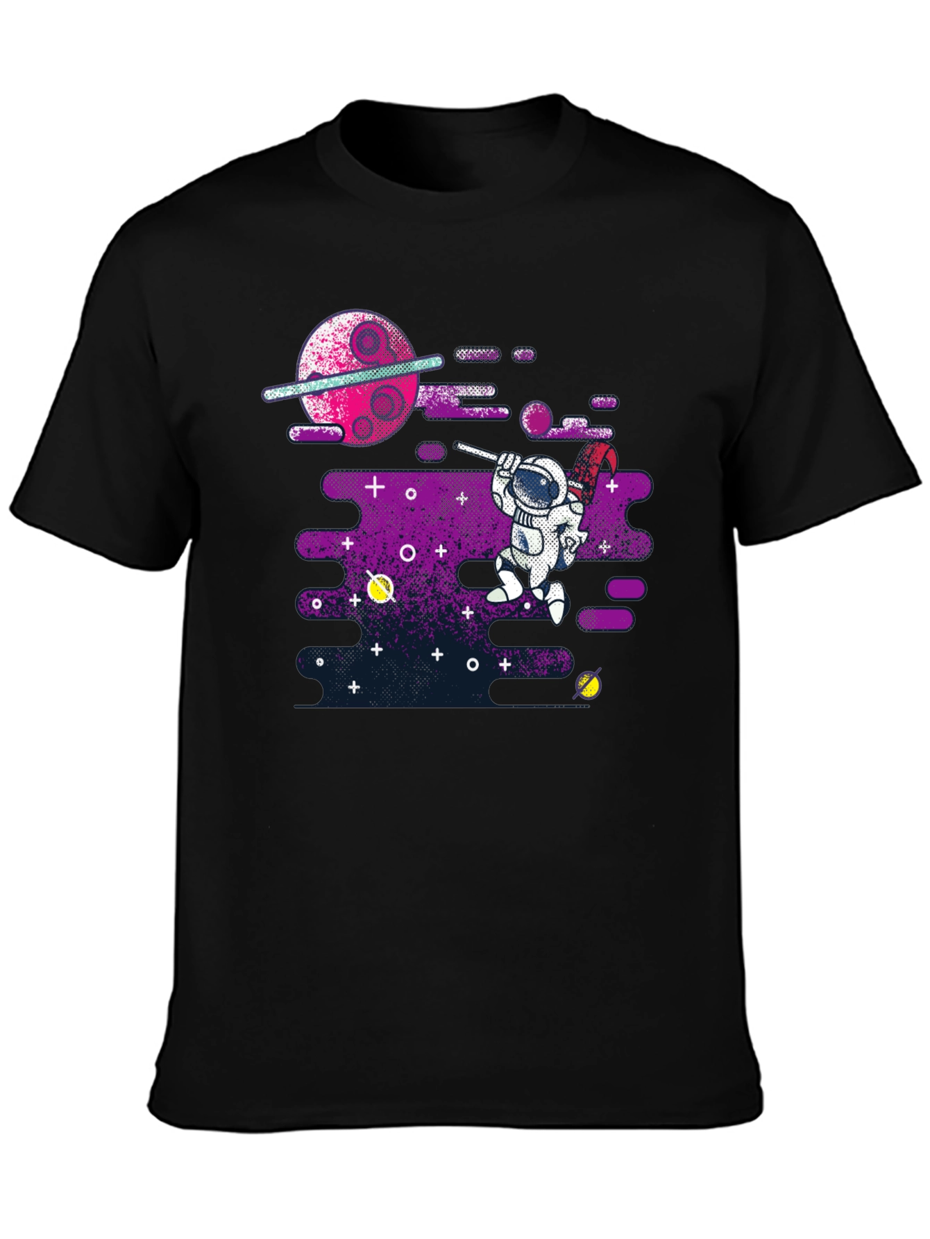 Black Astronaut Space Painter Graphic Tee view 3