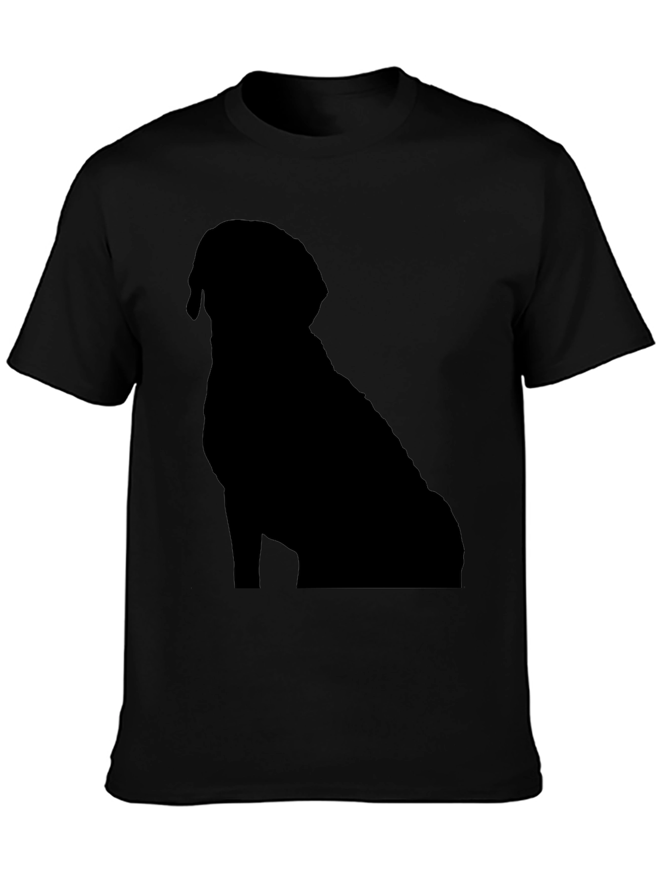 Black Dog Silhouette Black T-Shirt | Pet Lover Apparel view 3