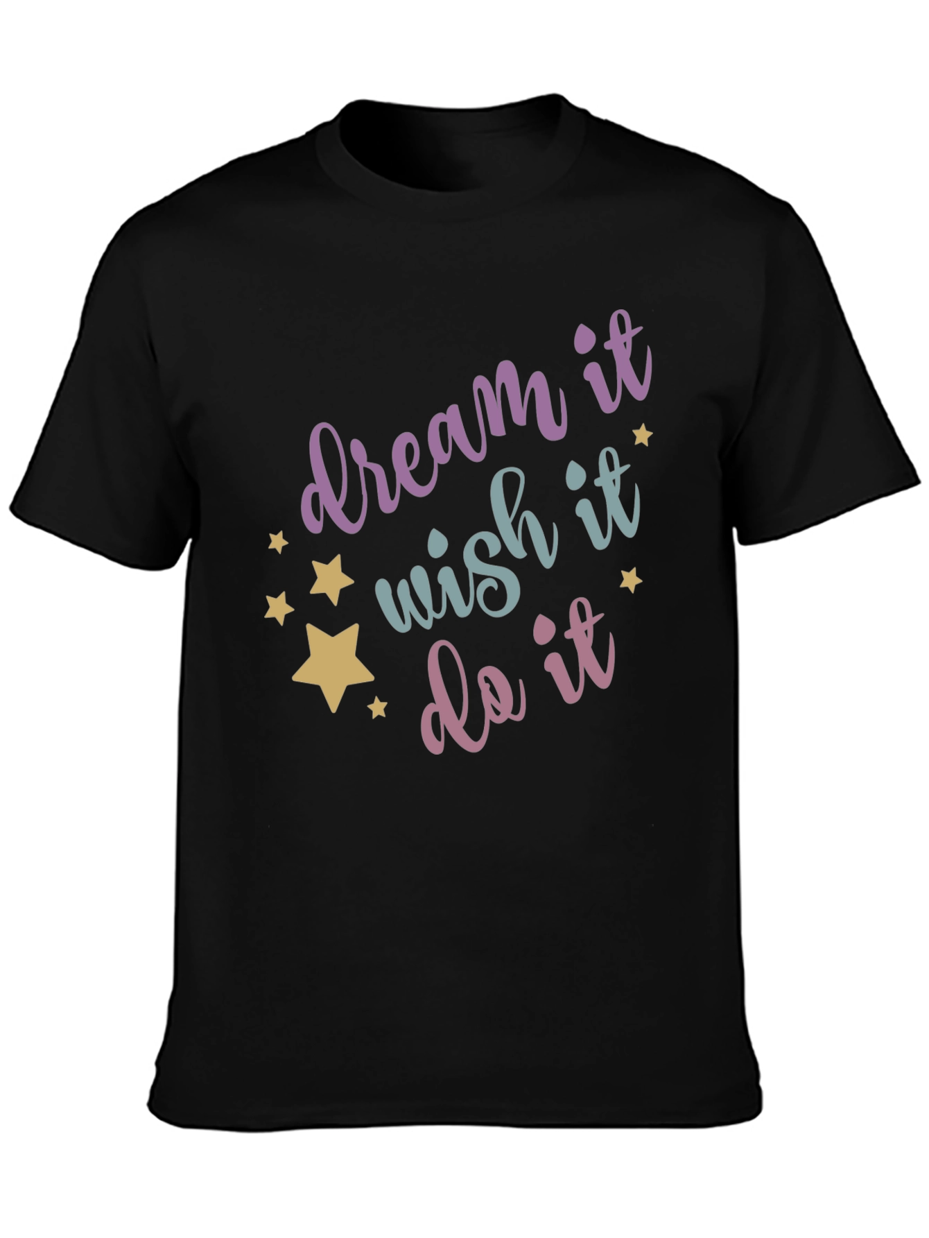 Black Dream Wish Do It Graphic Tee - Black view 3