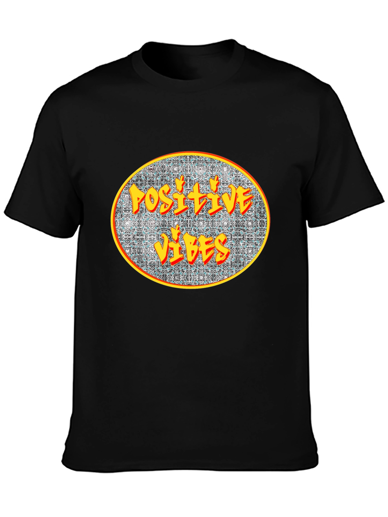 Black Positive Vibes Graphic Tee - Stylish Comfort view 3