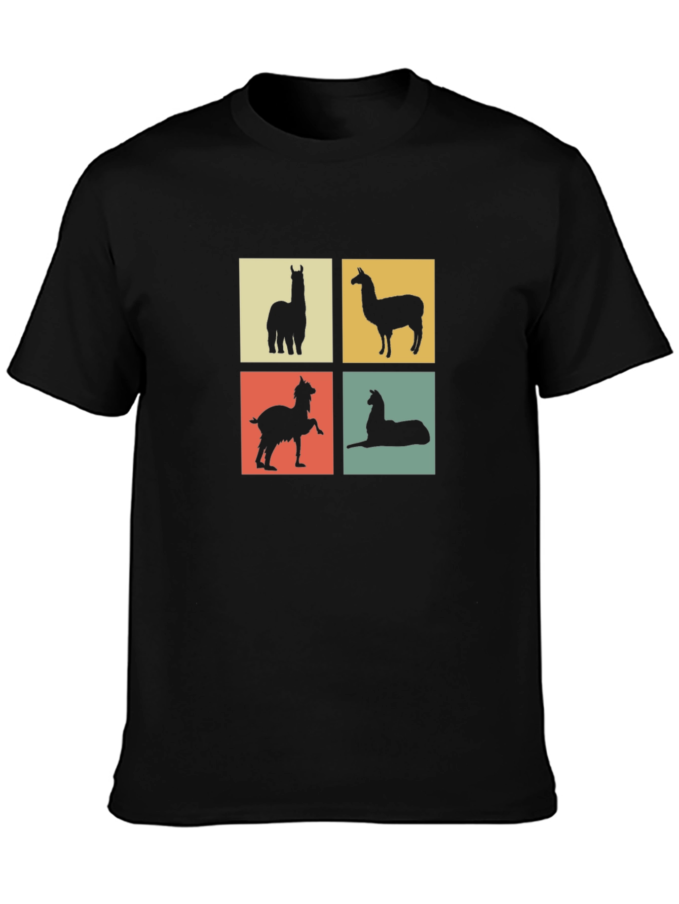 Black Llama Silhouette T-Shirt - Quirky Animal Tee view 3