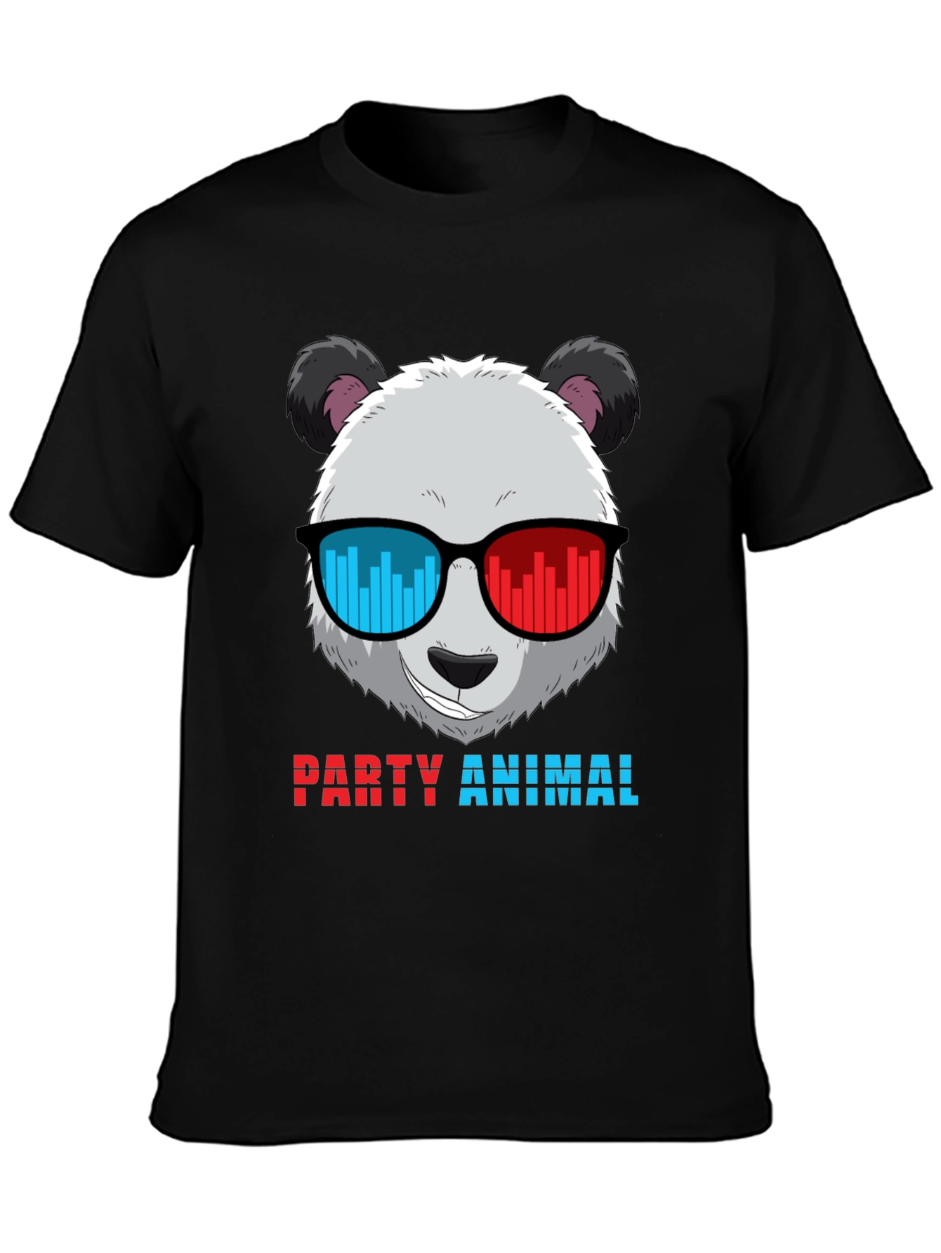 Black Party Animal Panda T-Shirt - Novelty Graphic Tee view 3