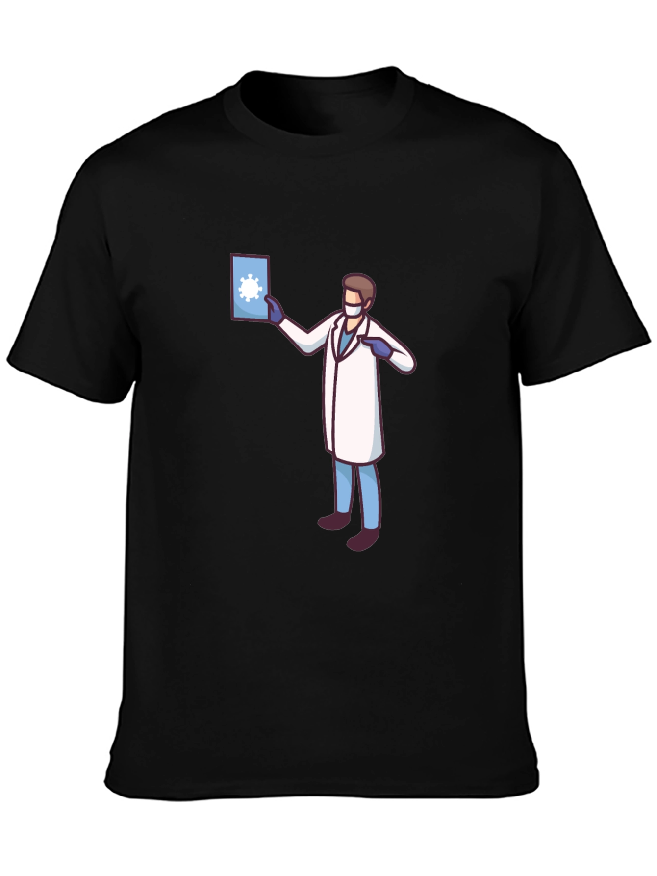 Black Doctor Graphic Black T-Shirt - Novelty COVID Design view 3